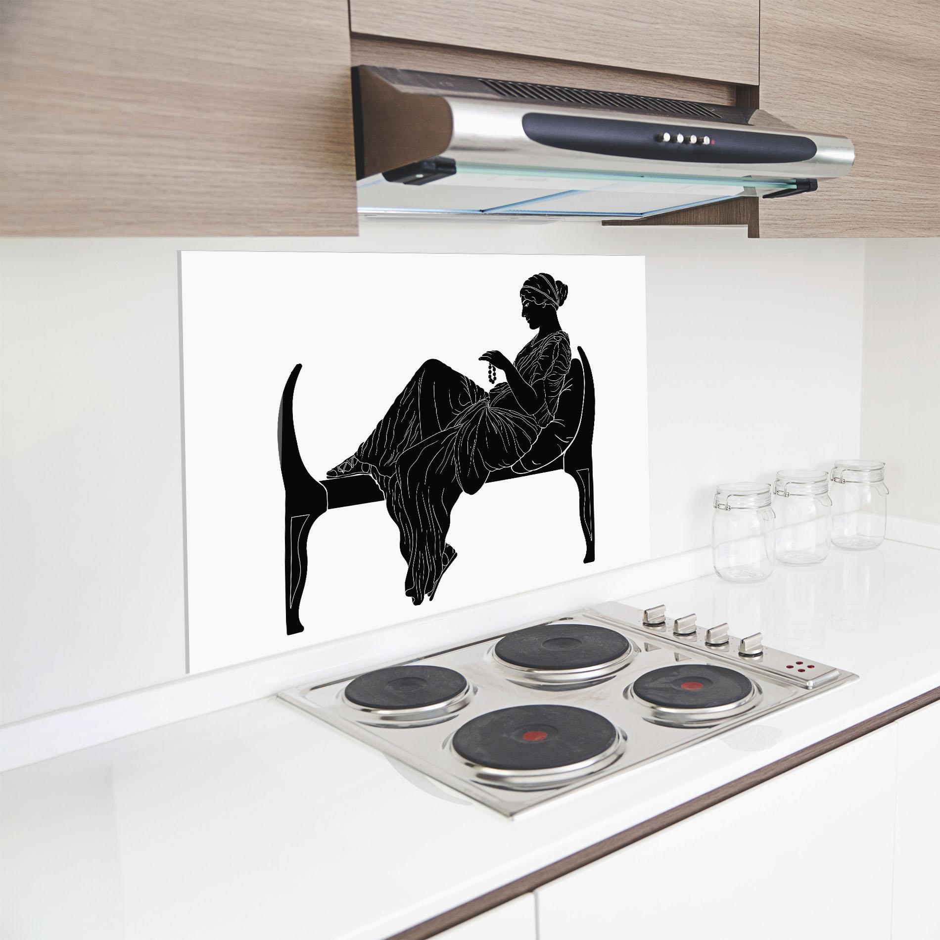 Konyhai üveg hátfal Statue Pearls mockup 8