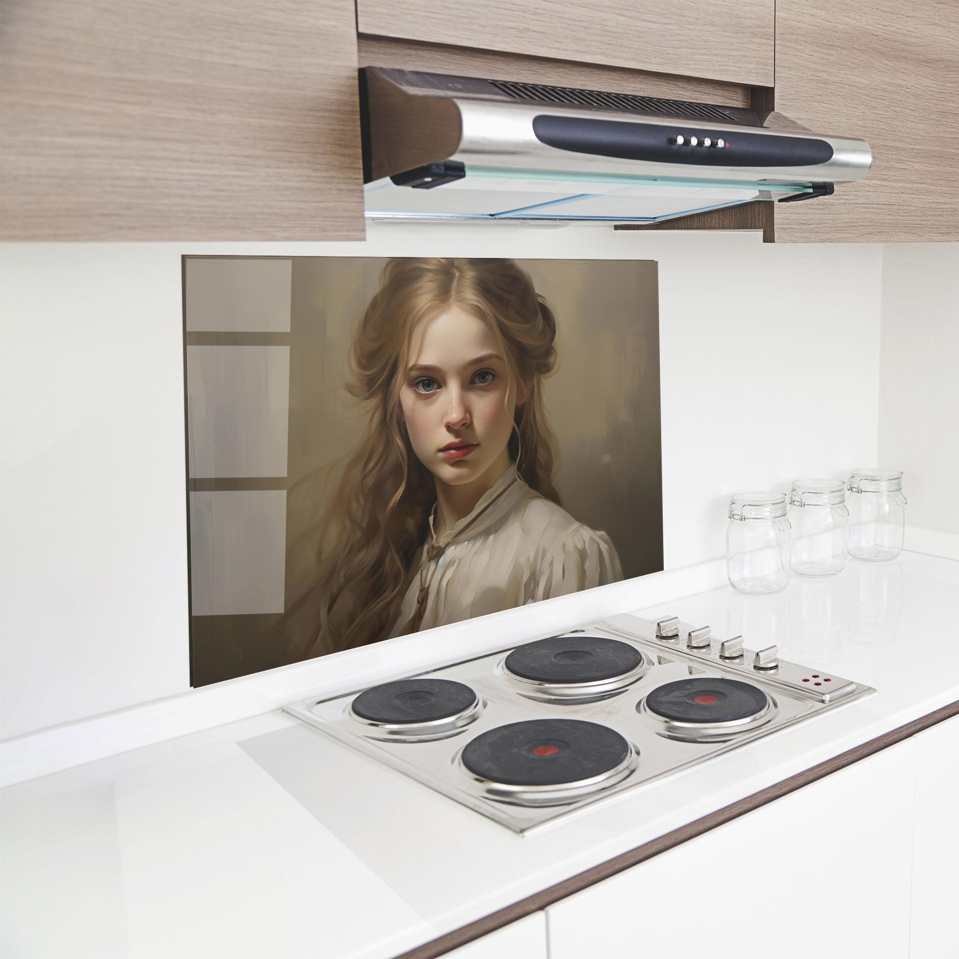 Konyhai üveg hátfal Timeless Portrait mockup 8