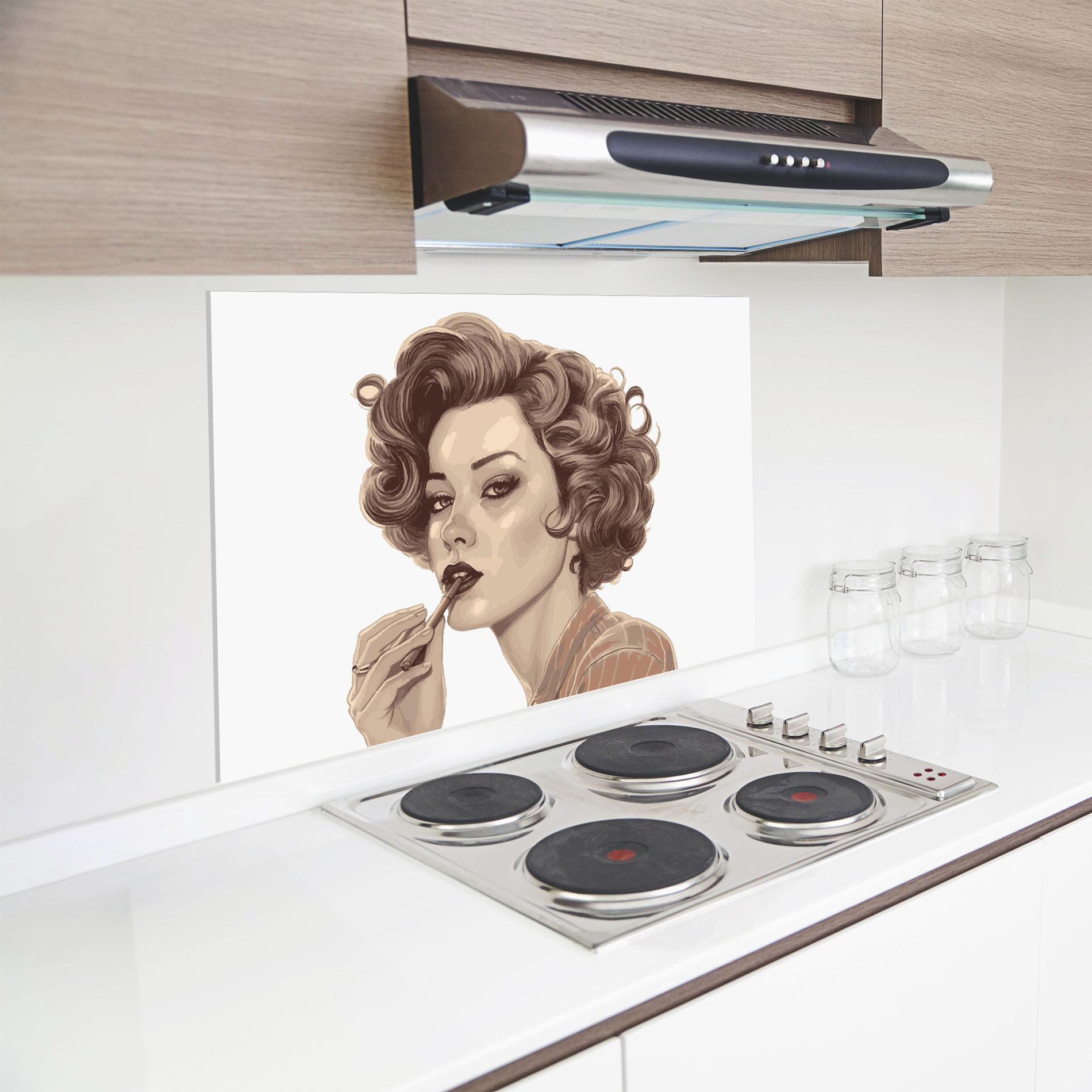 Konyhai üveg hátfal Vintage Smoking mockup 8