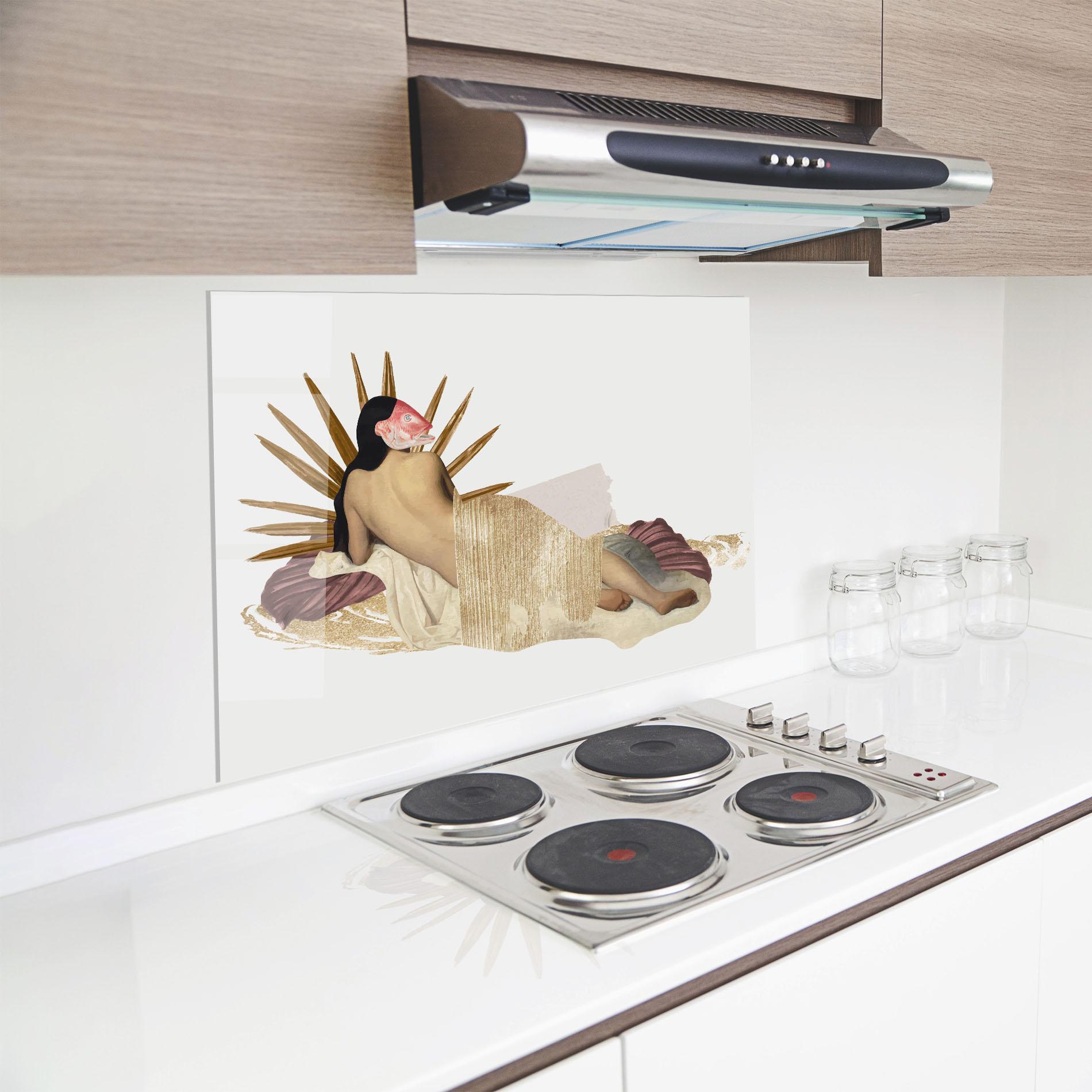 Konyhai üveg hátfal Vintage Woman Art mockup 8