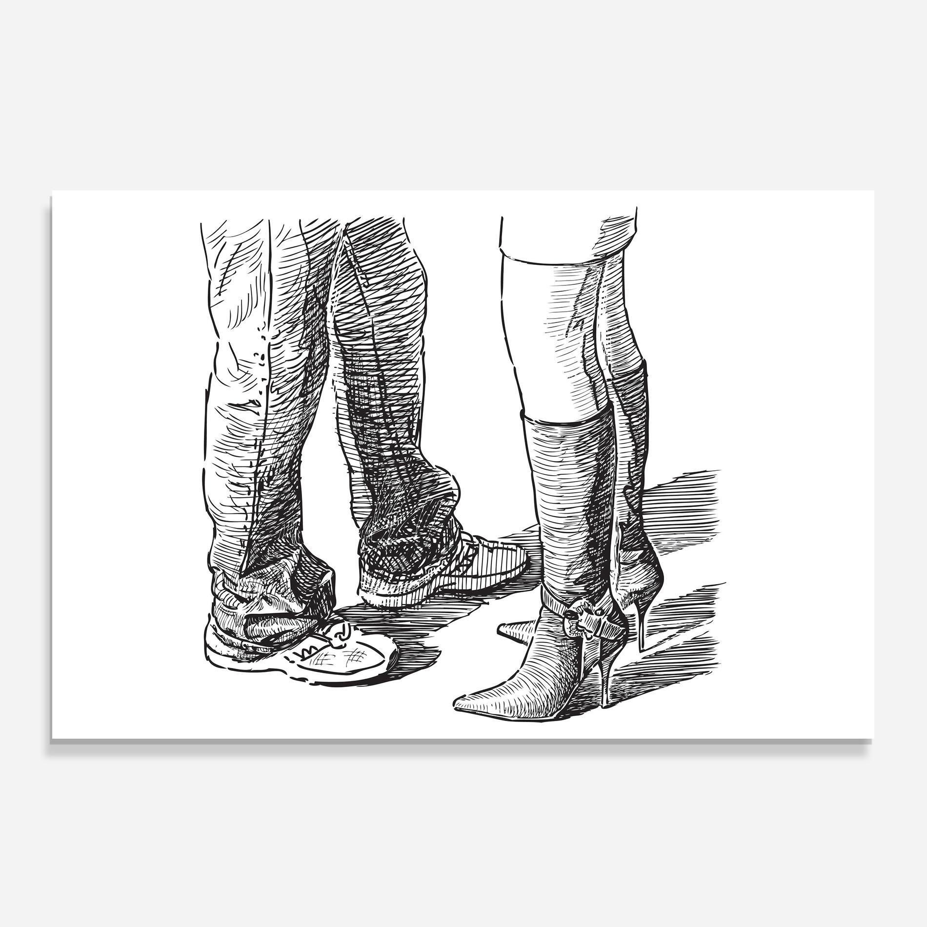 Konyhai üveg hátfal Black Line Shoes mockup 0