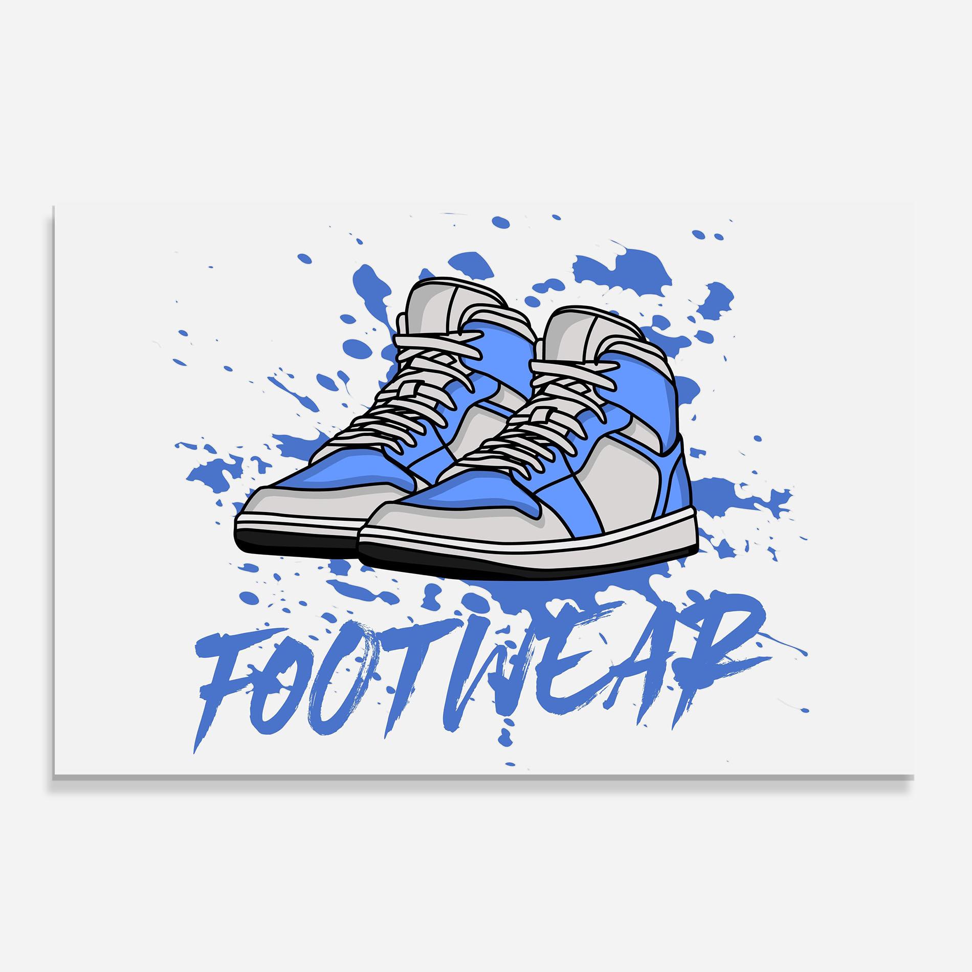 Konyhai üveg hátfal Blue Footwear mockup 0