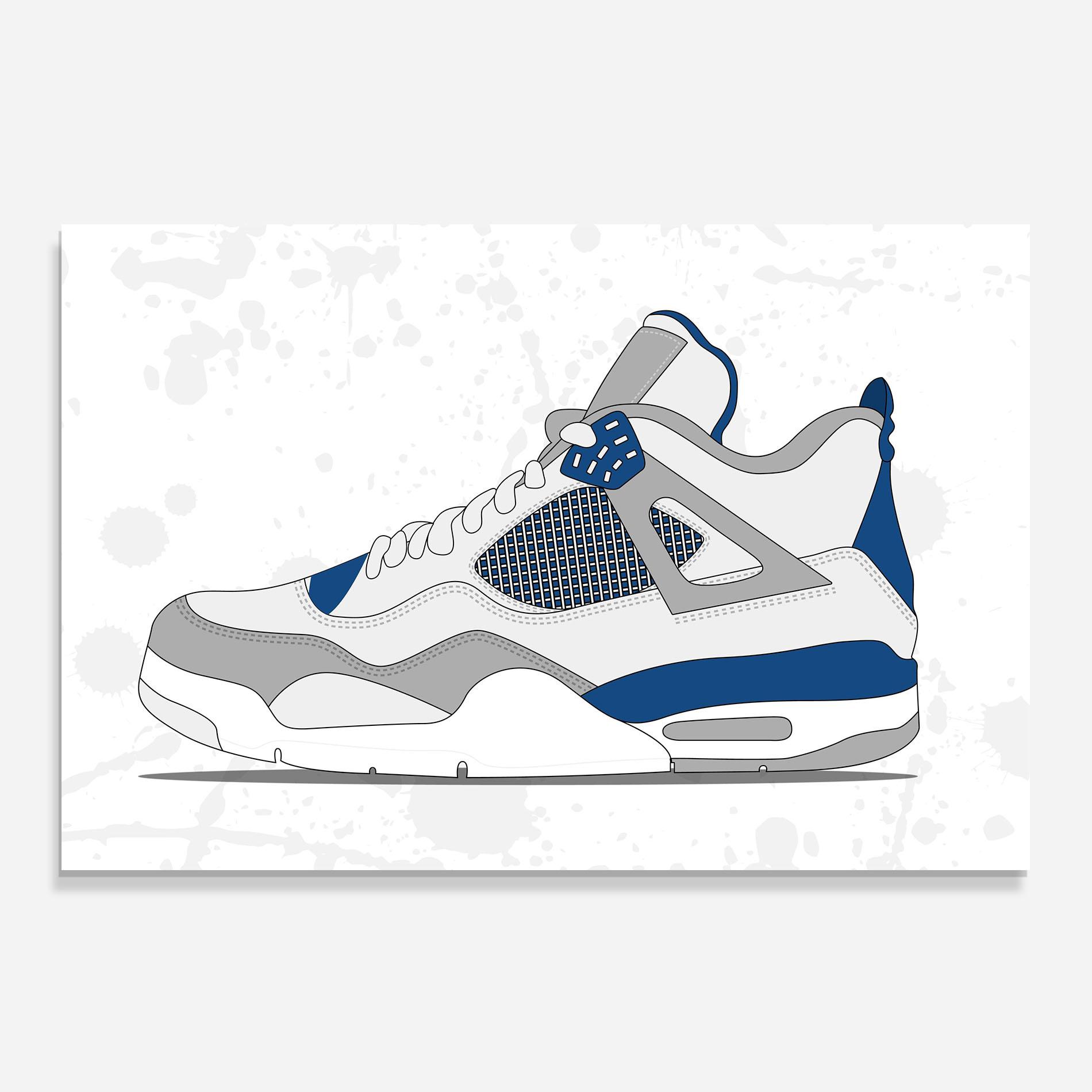 Konyhai üveg hátfal Blue Grey Sneakers mockup 0