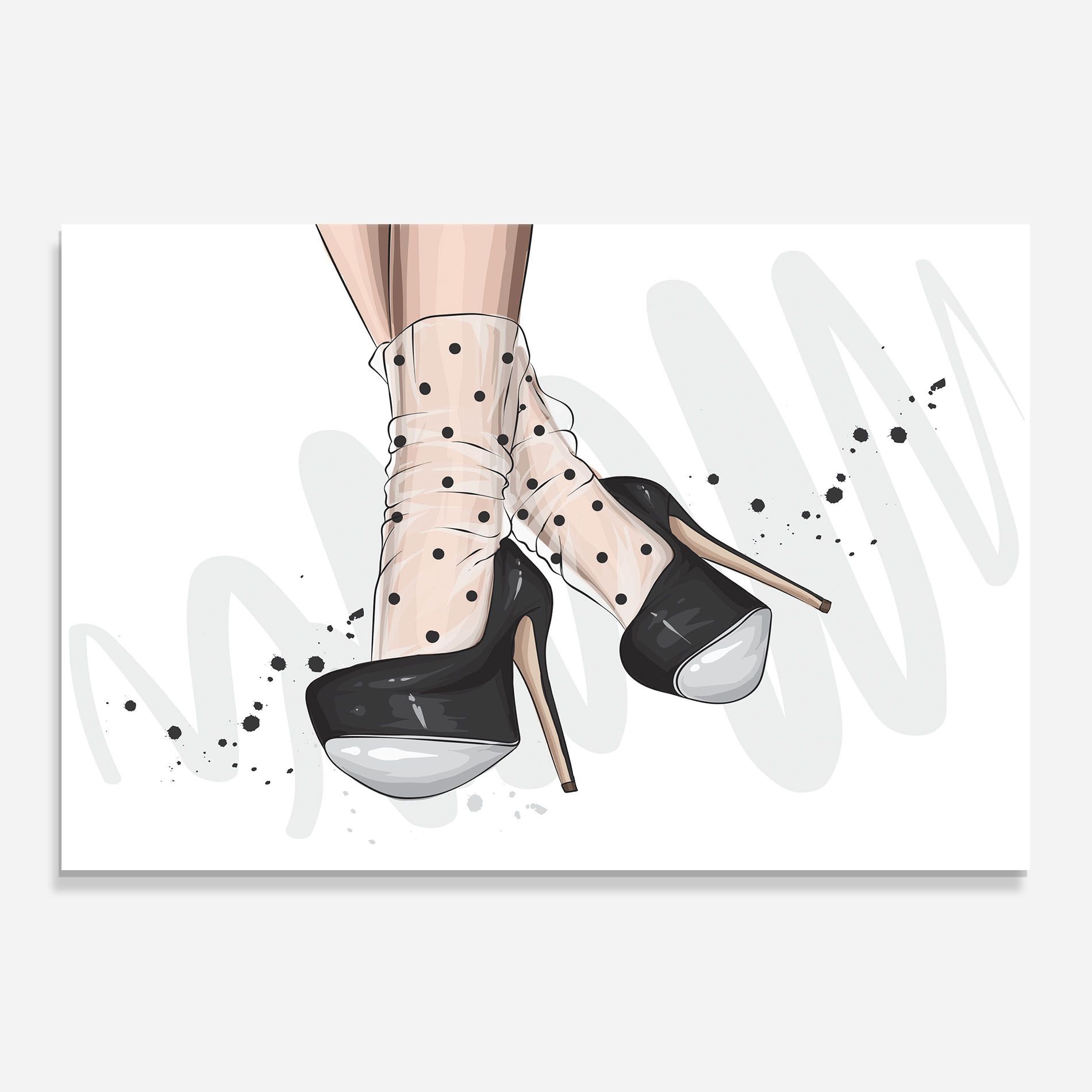 Cute Black Heels Art mockup 0