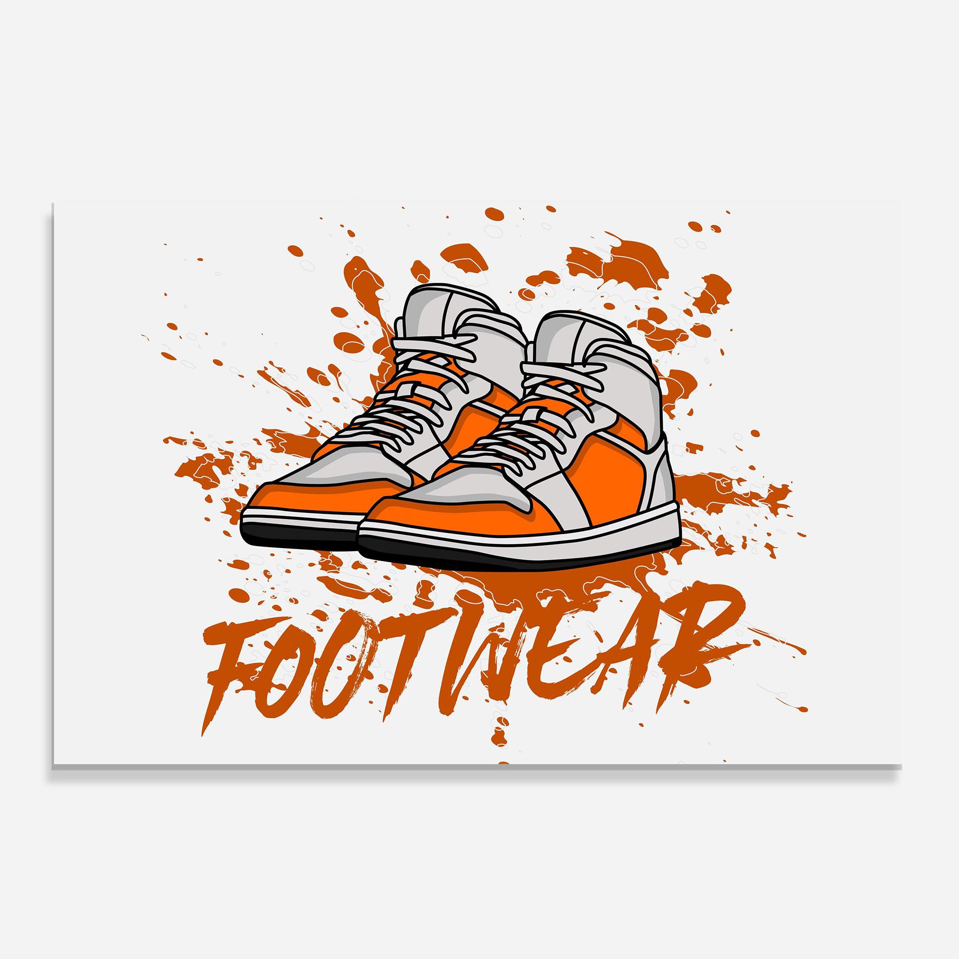 Konyhai üveg hátfal Orange Footwear mockup 0