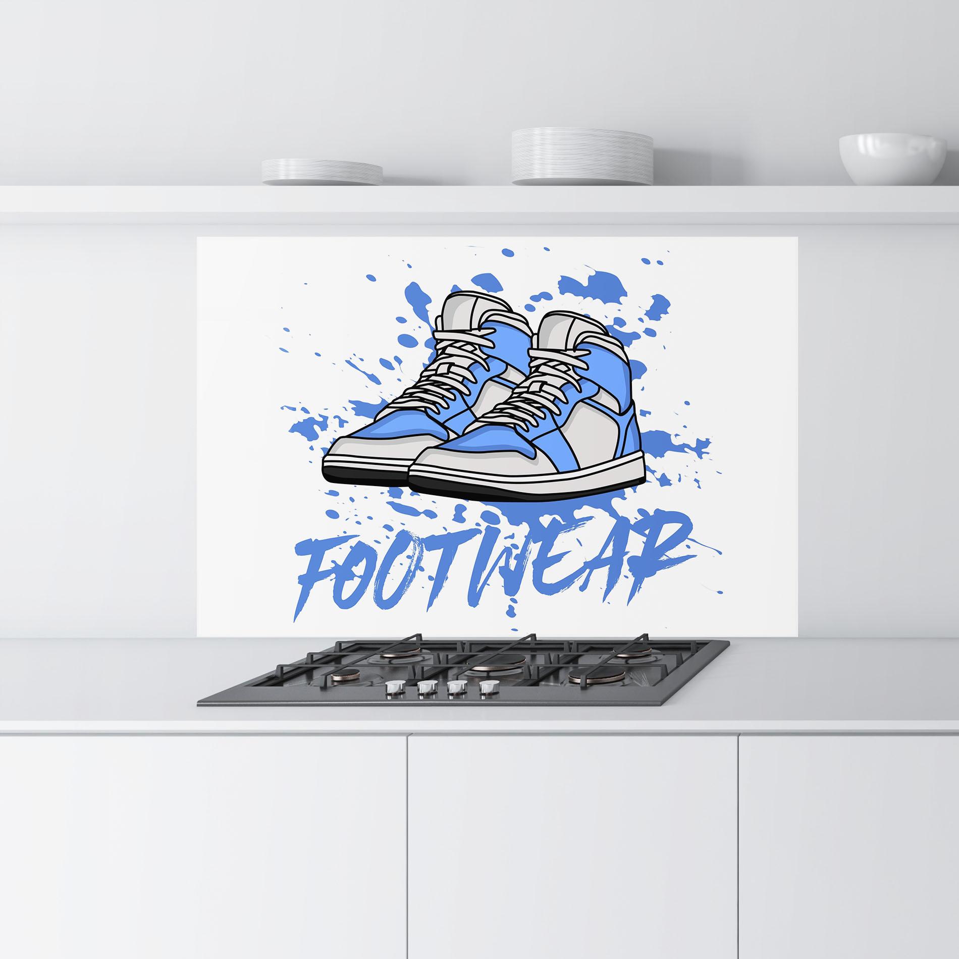 Konyhai üveg hátfal Blue Footwear mockup 9