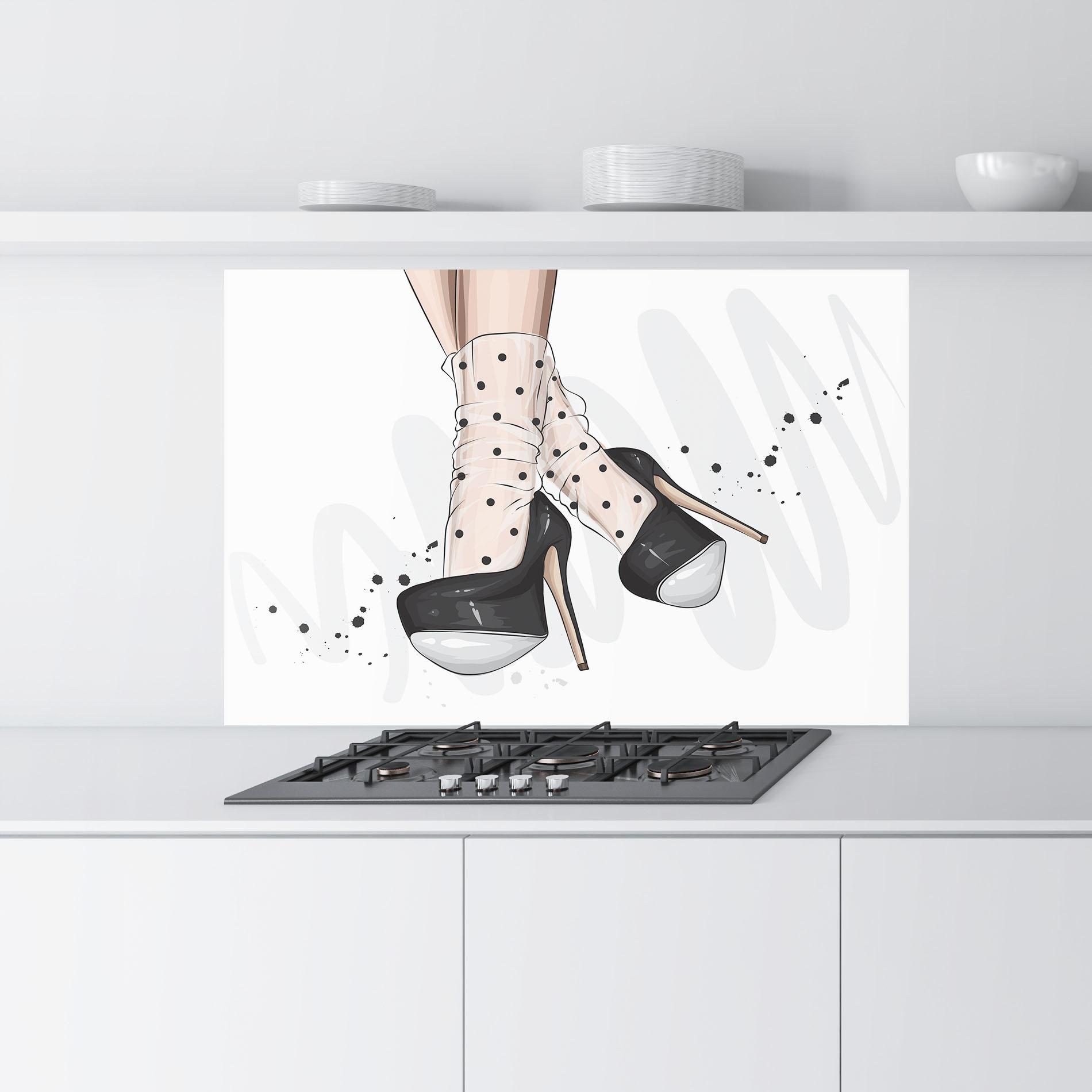 Konyhai üveg hátfal Cute Black Heels Art mockup 9