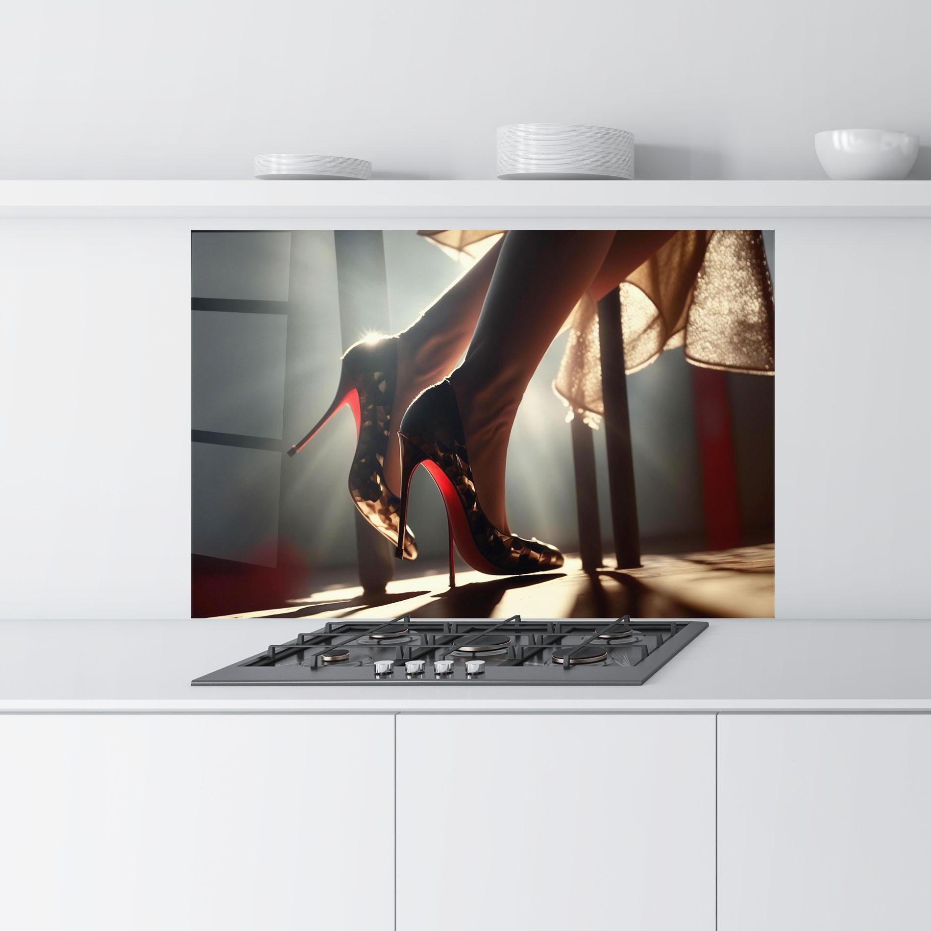 Konyhai üveg hátfal Heels In The Sun mockup 9