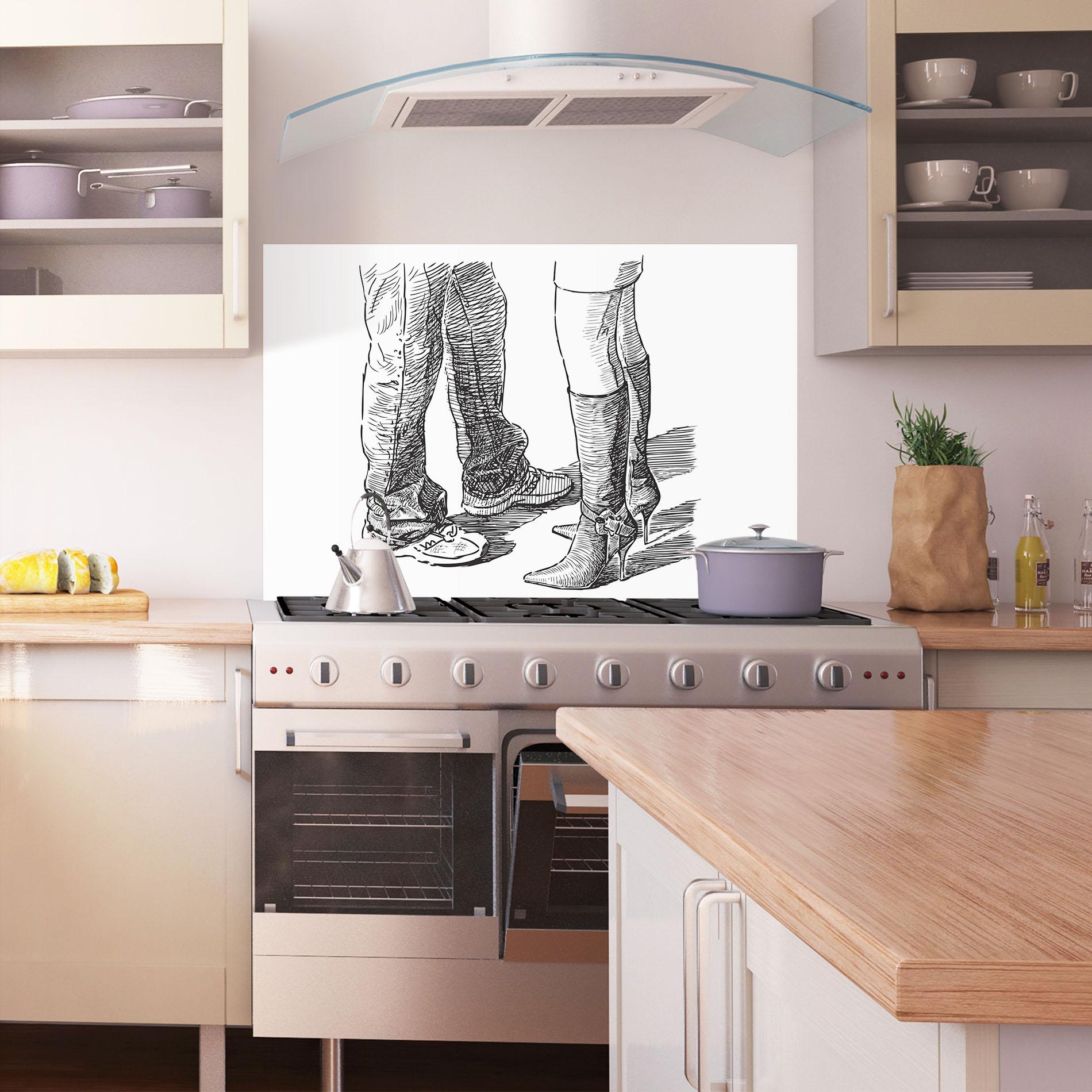 Konyhai üveg hátfal Black Line Shoes mockup 1
