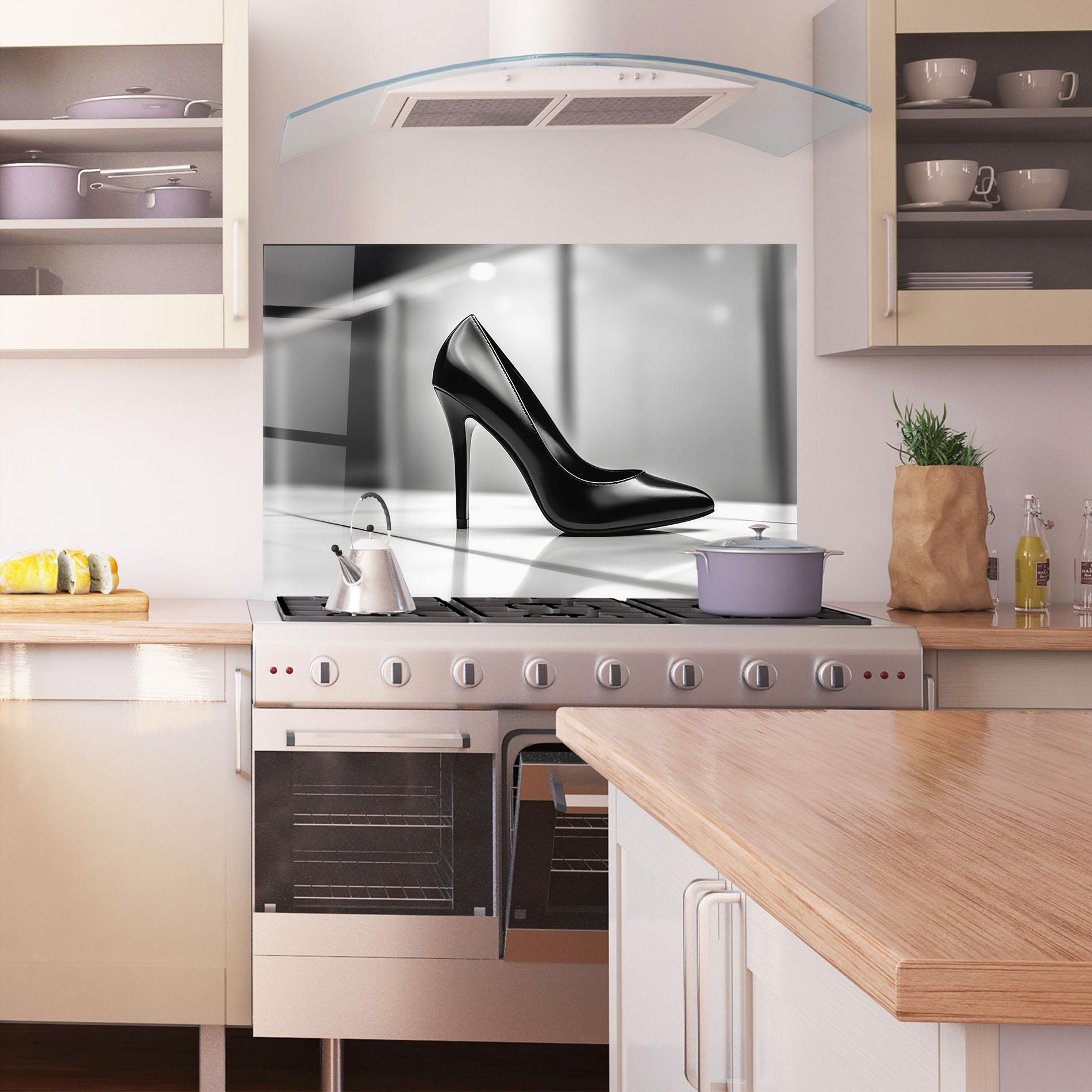 Konyhai üveg hátfal Black Unique Design mockup 1