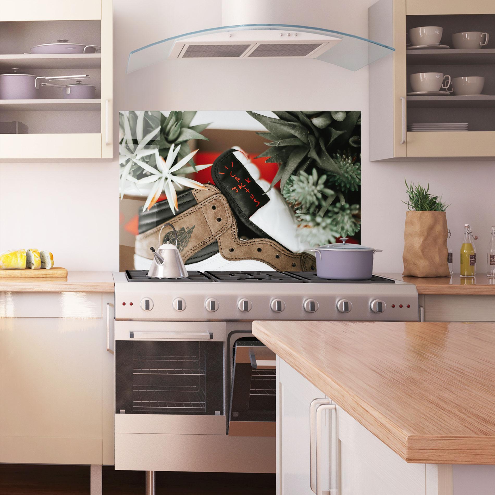 Konyhai üveg hátfal Brown Air Jordan mockup 1