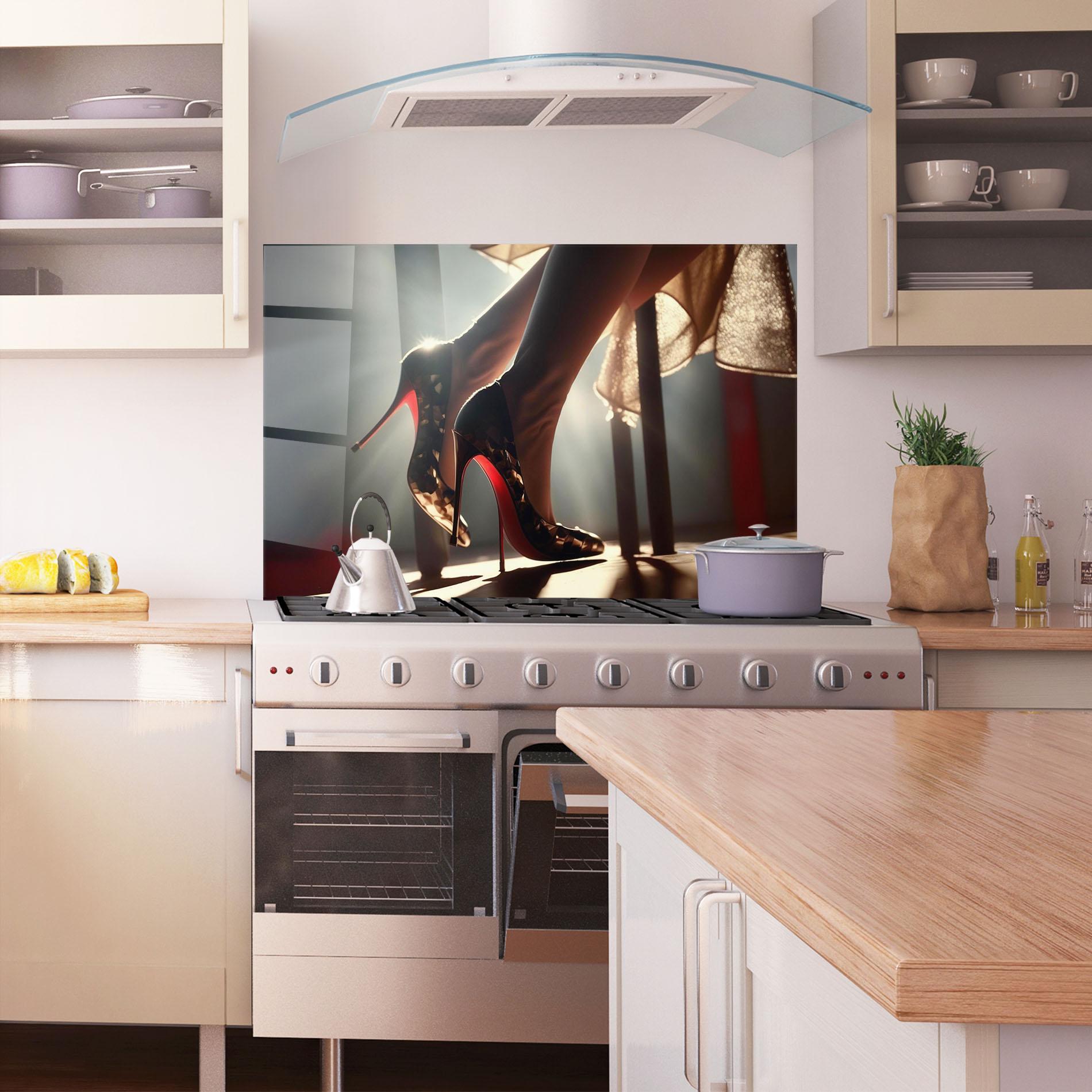 Konyhai üveg hátfal Heels In The Sun mockup 1