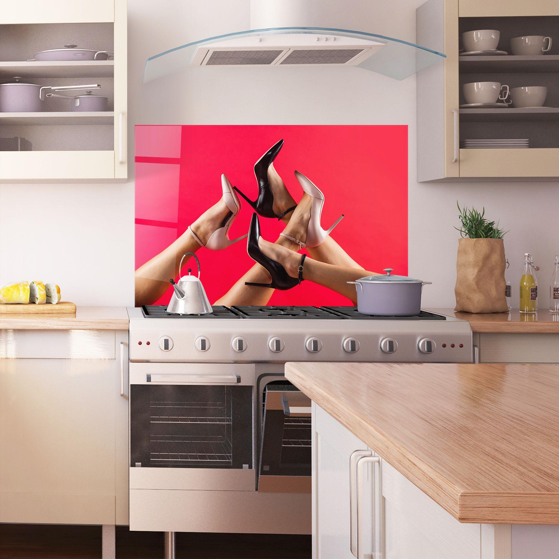 Konyhai üveg hátfal High Heeled Shoes mockup 1