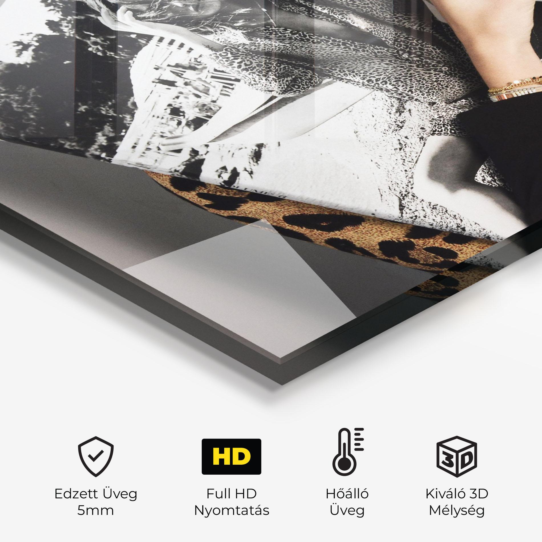 Konyhai üveg hátfal Black Shoes Holding Coffee mockup 2