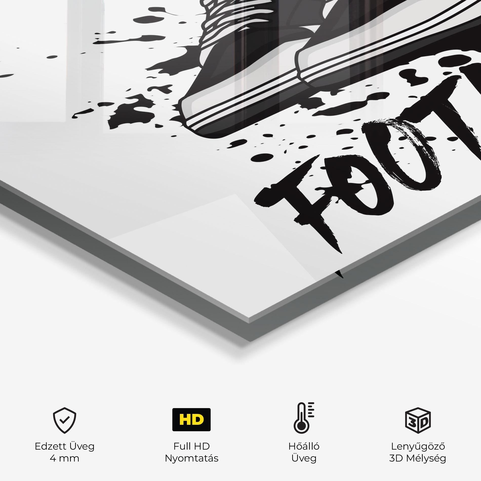 Konyhai üveg hátfal Black Footwear mockup 2