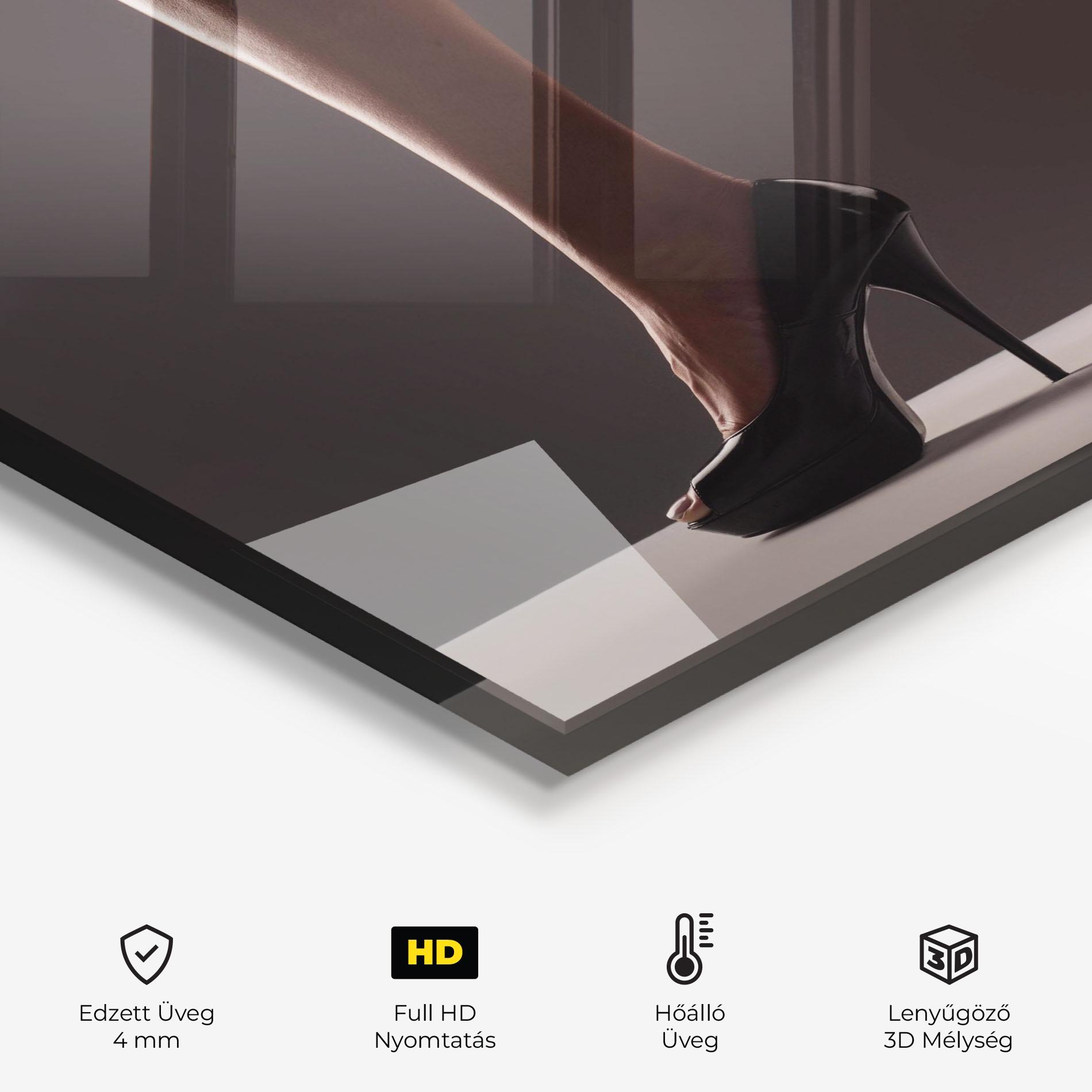 Konyhai üveg hátfal Black High Heels mockup 2