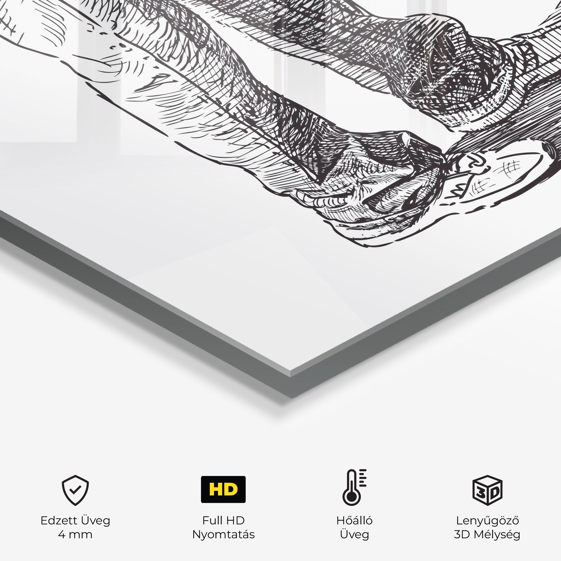 Konyhai üveg hátfal Black Line Shoes mockup 2