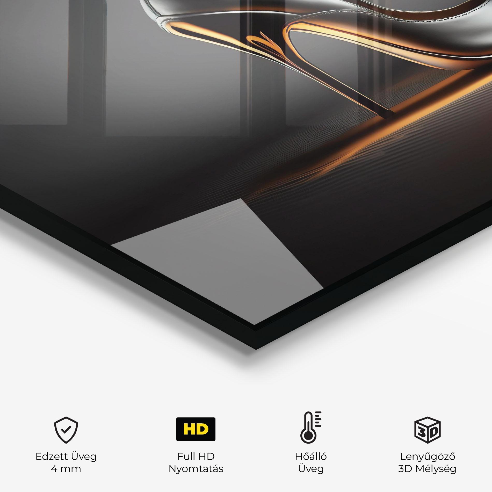 Konyhai üveg hátfal Black Shoe Product mockup 2