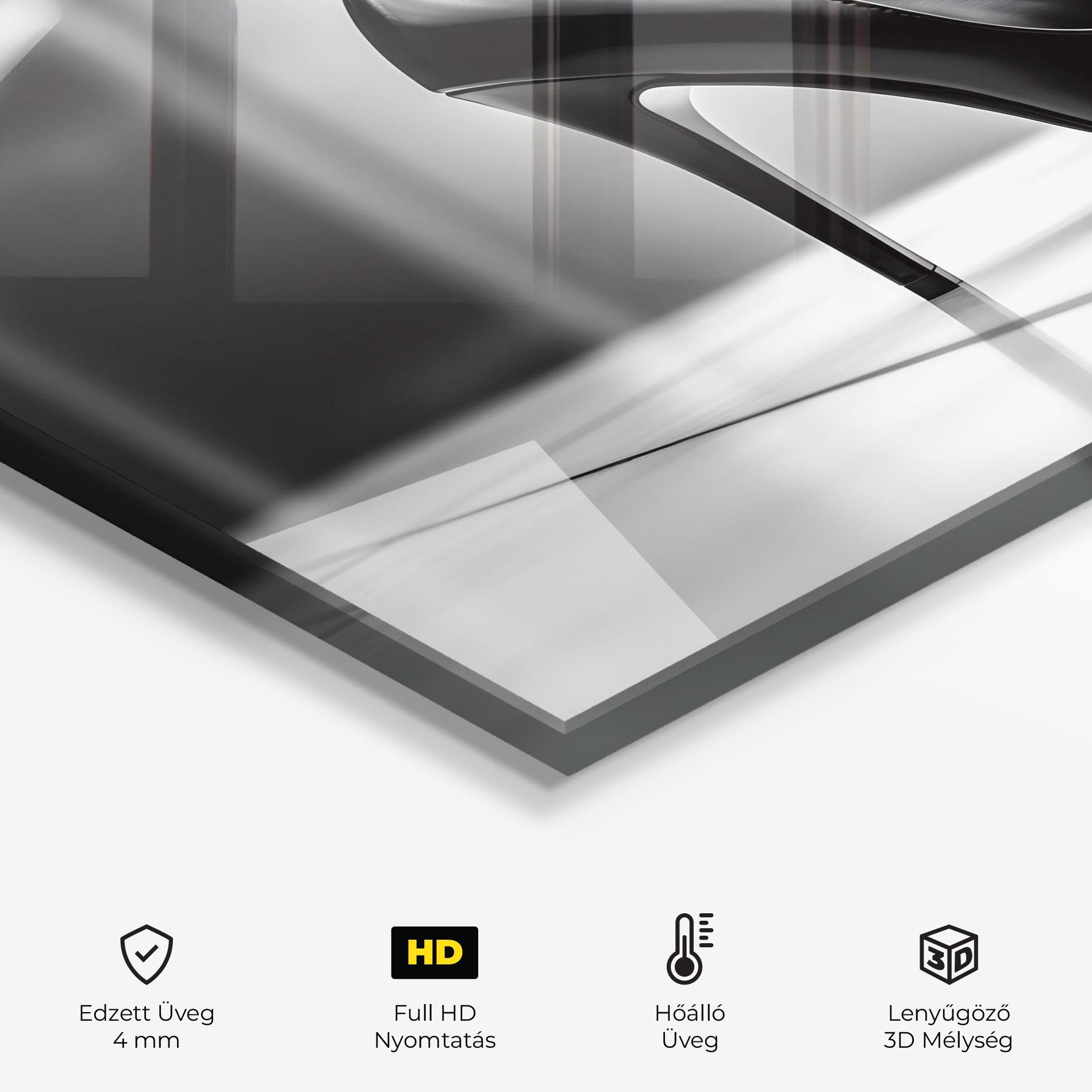 Konyhai üveg hátfal Black Unique Design mockup 2