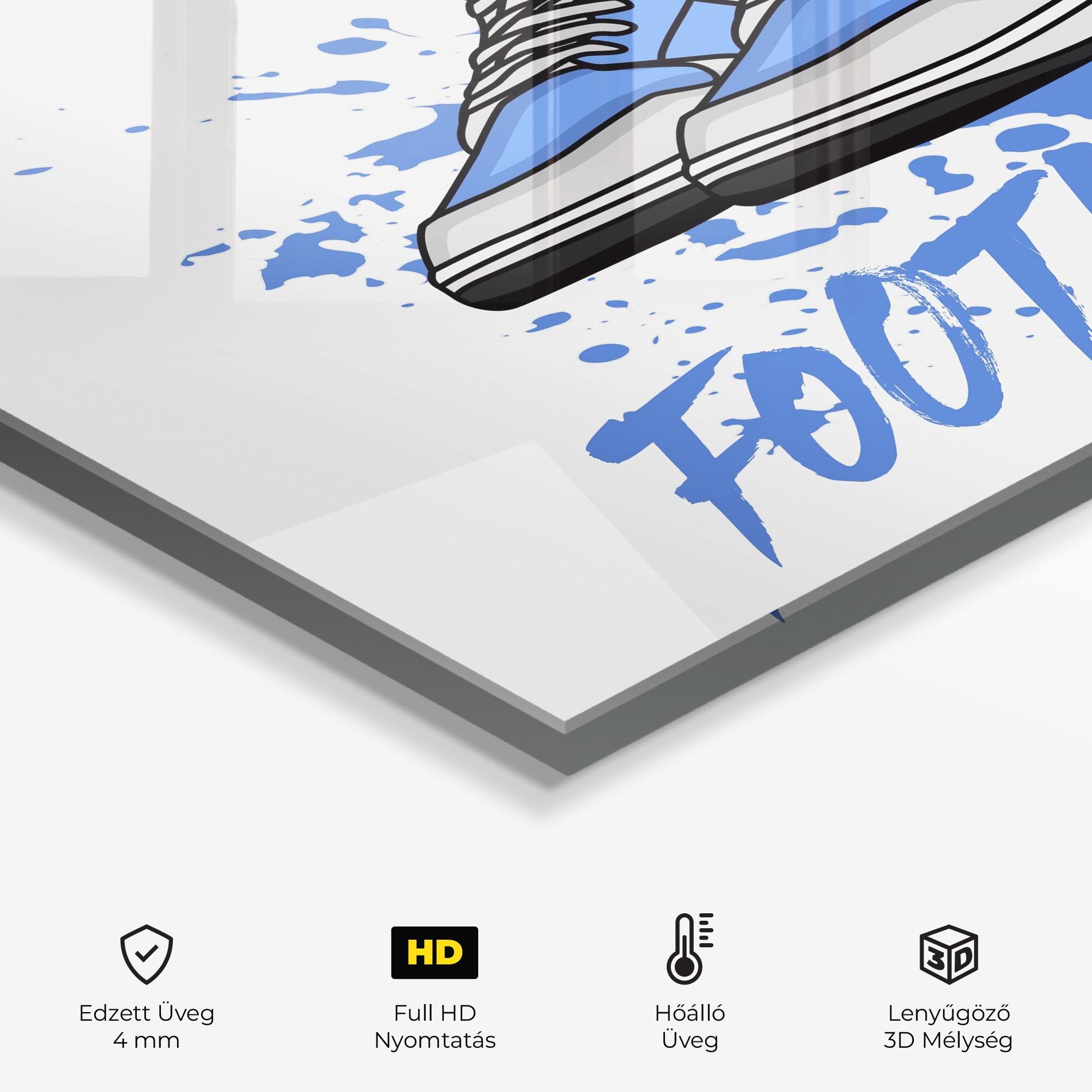 Konyhai üveg hátfal Blue Footwear mockup 2