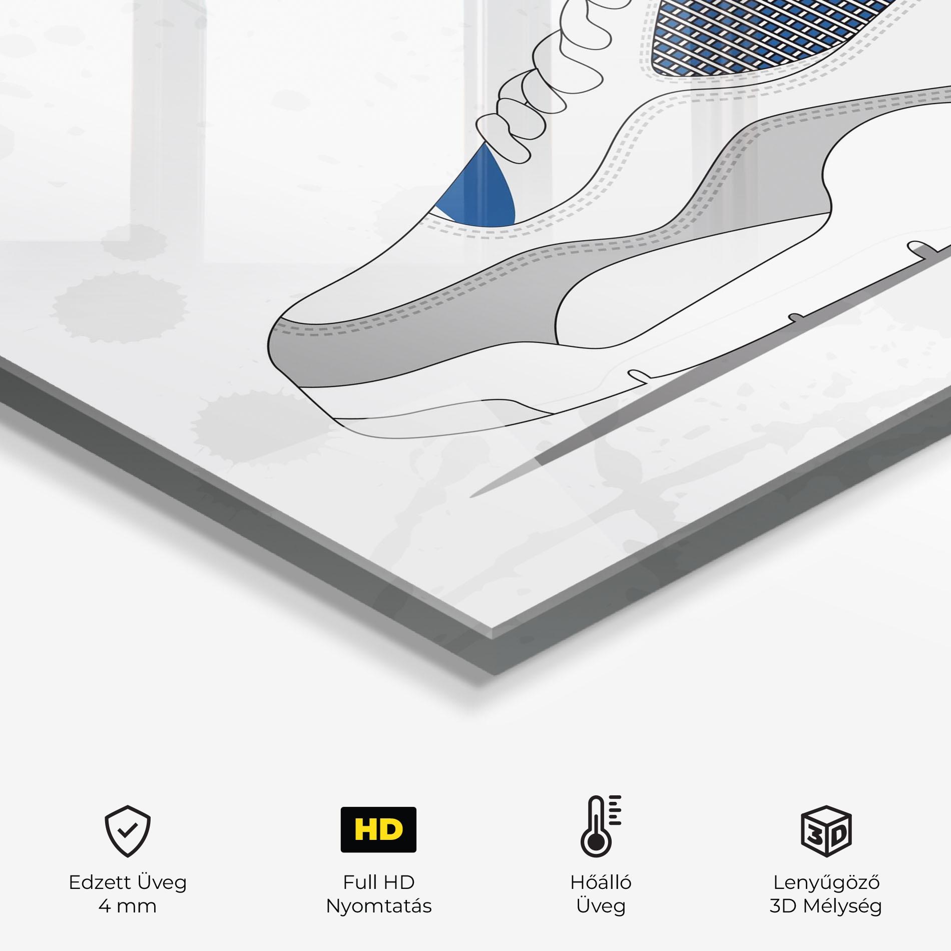 Konyhai üveg hátfal Blue Grey Sneakers mockup 2