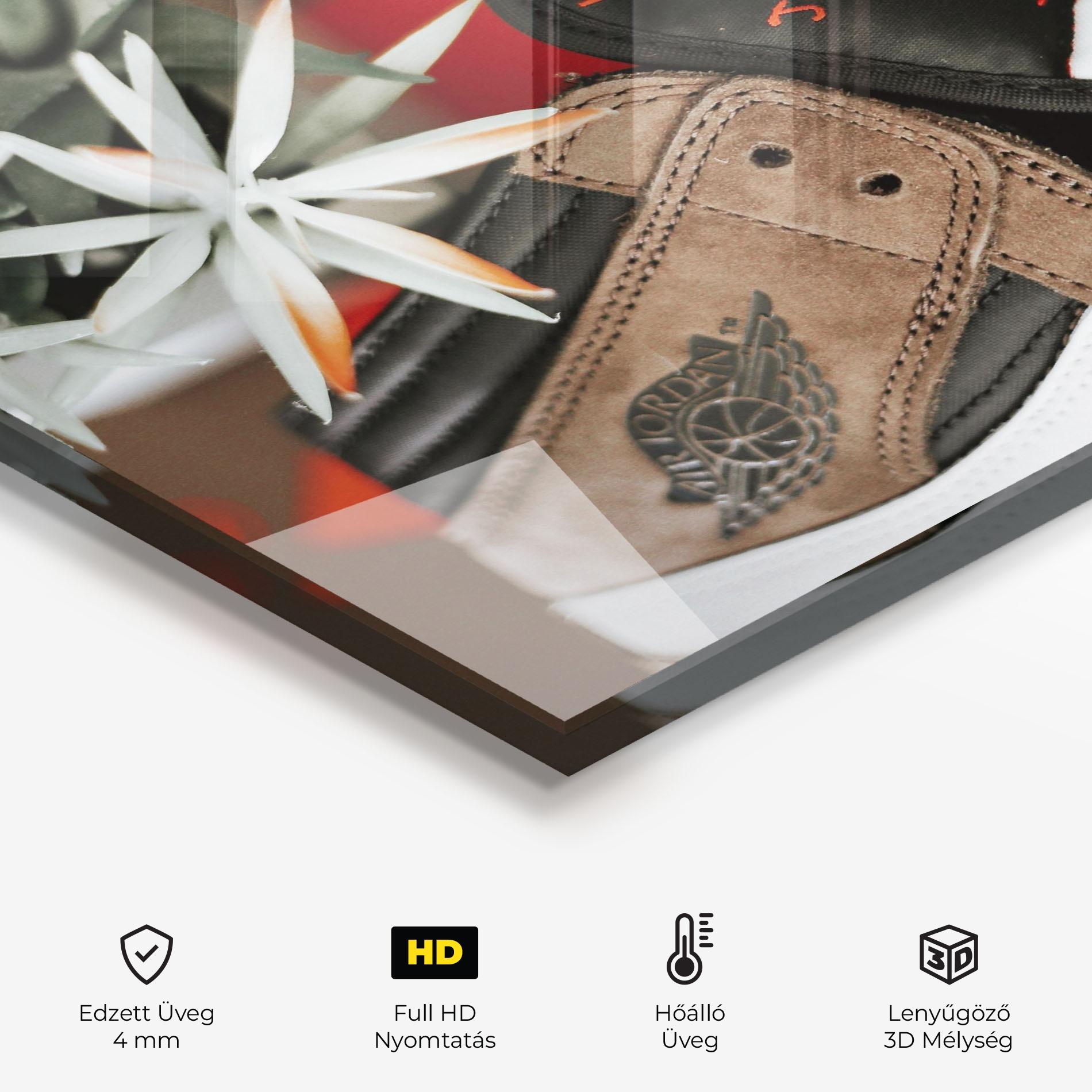 Konyhai üveg hátfal Brown Air Jordan mockup 2