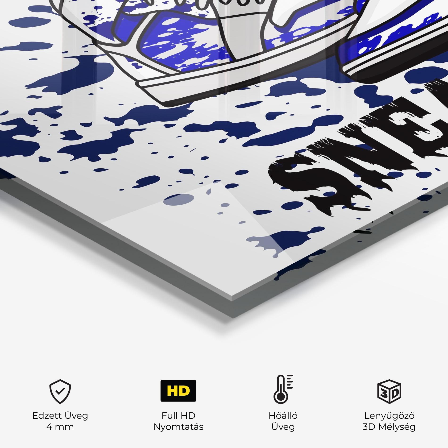 Konyhai üveg hátfal Dark Blue Sneakers mockup 2