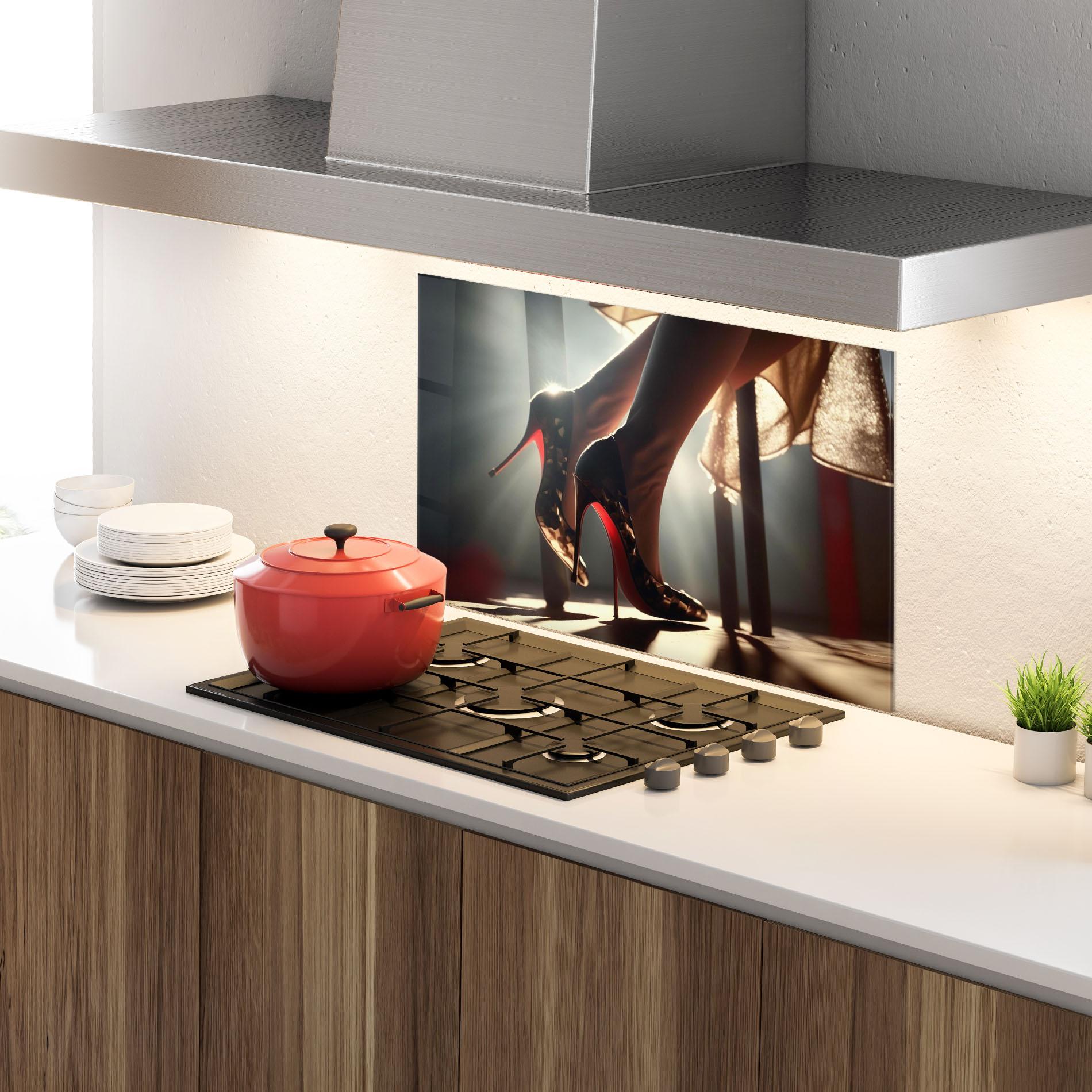 Konyhai üveg hátfal Heels In The Sun mockup 4