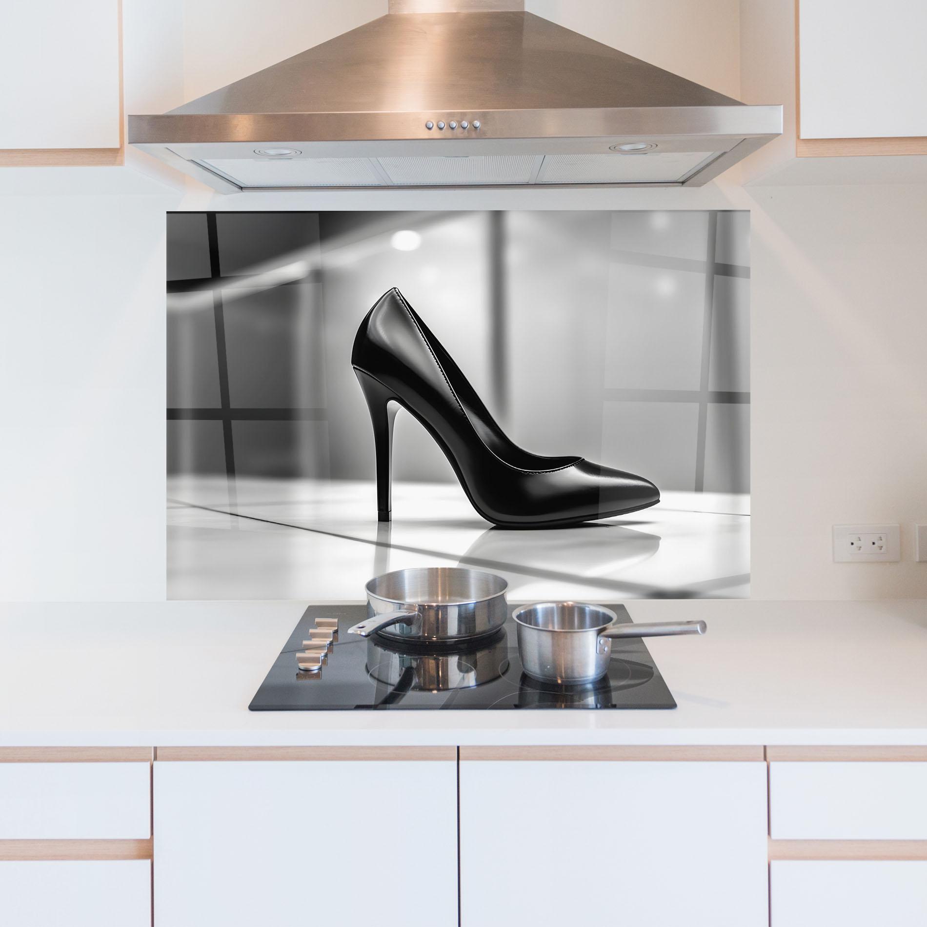 Konyhai üveg hátfal Black Unique Design mockup 5