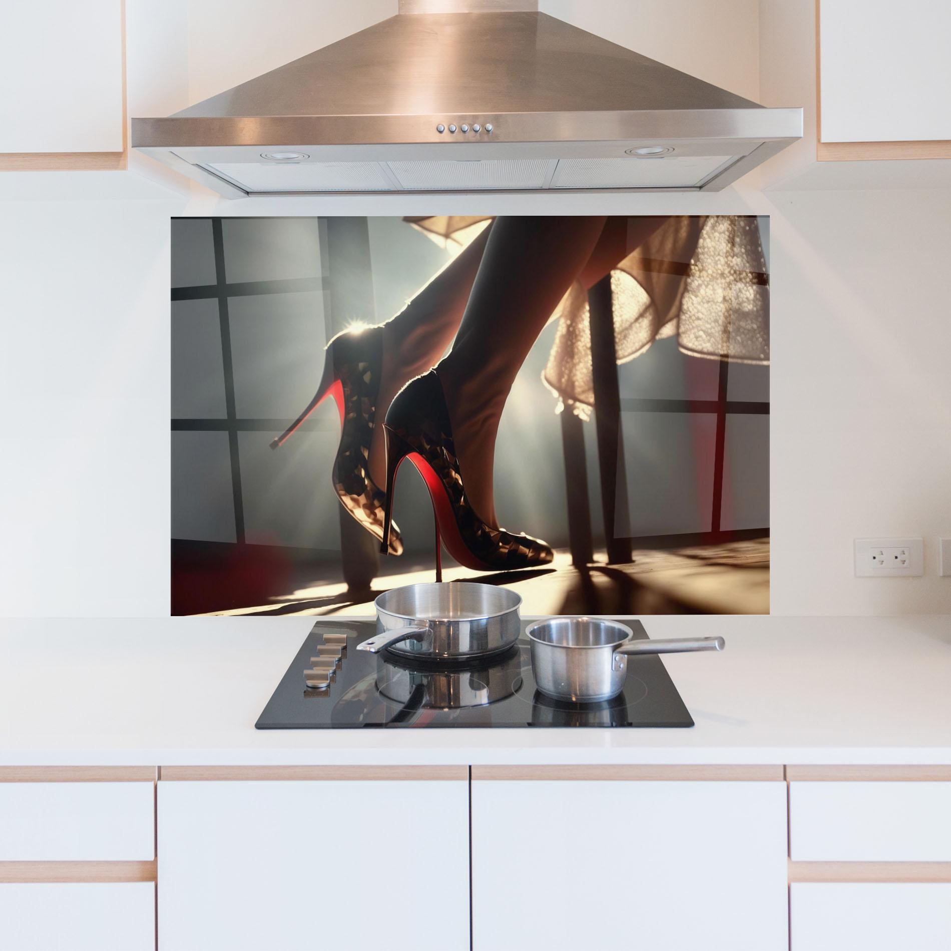 Konyhai üveg hátfal Heels In The Sun mockup 5