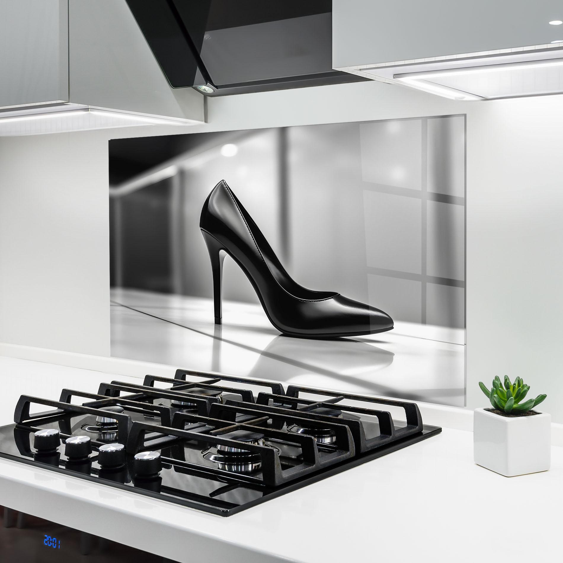 Konyhai üveg hátfal Black Unique Design mockup 6