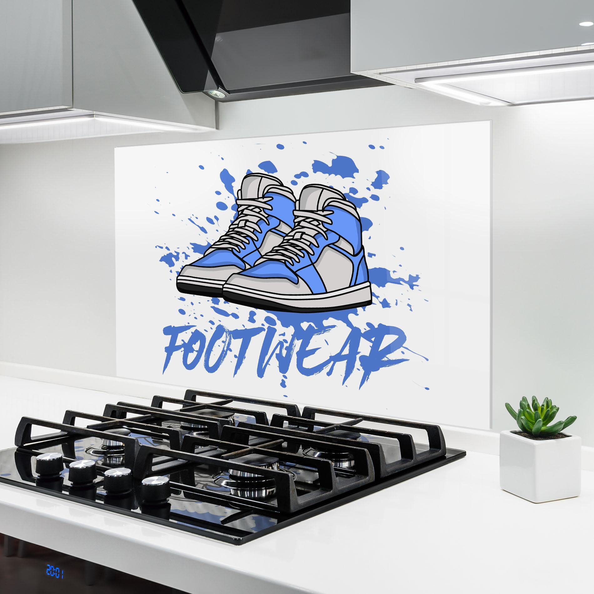 Konyhai üveg hátfal Blue Footwear mockup 6