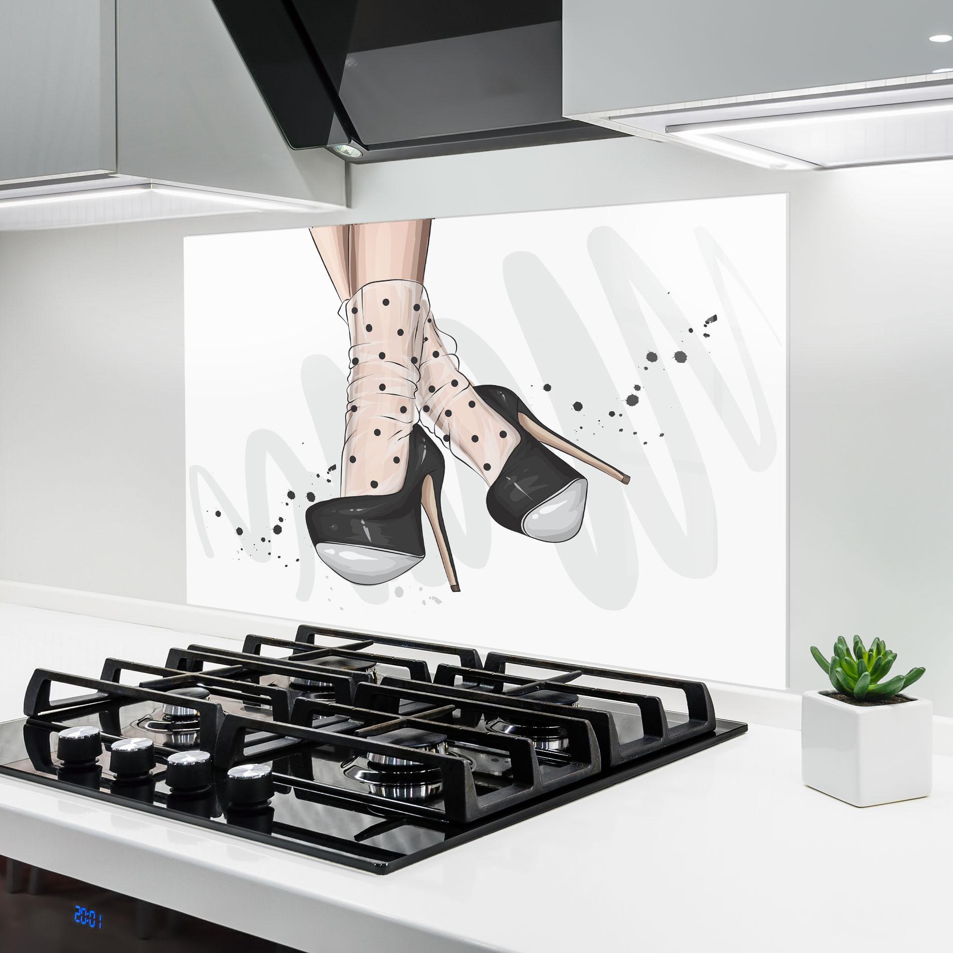 Konyhai üveg hátfal Cute Black Heels Art mockup 6