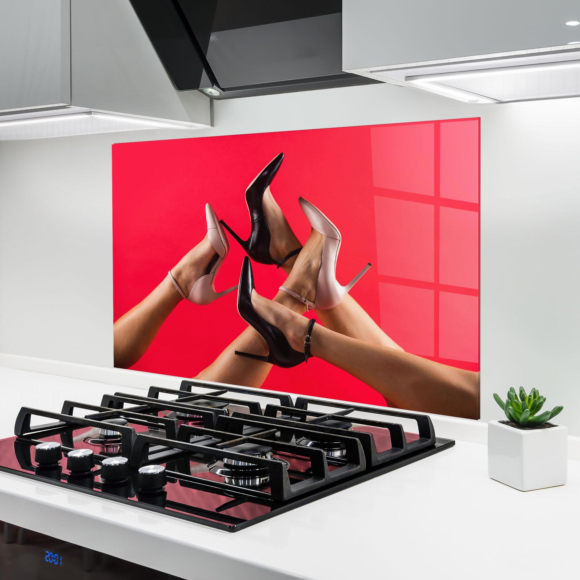 Konyhai üveg hátfal High Heeled Shoes mockup 6