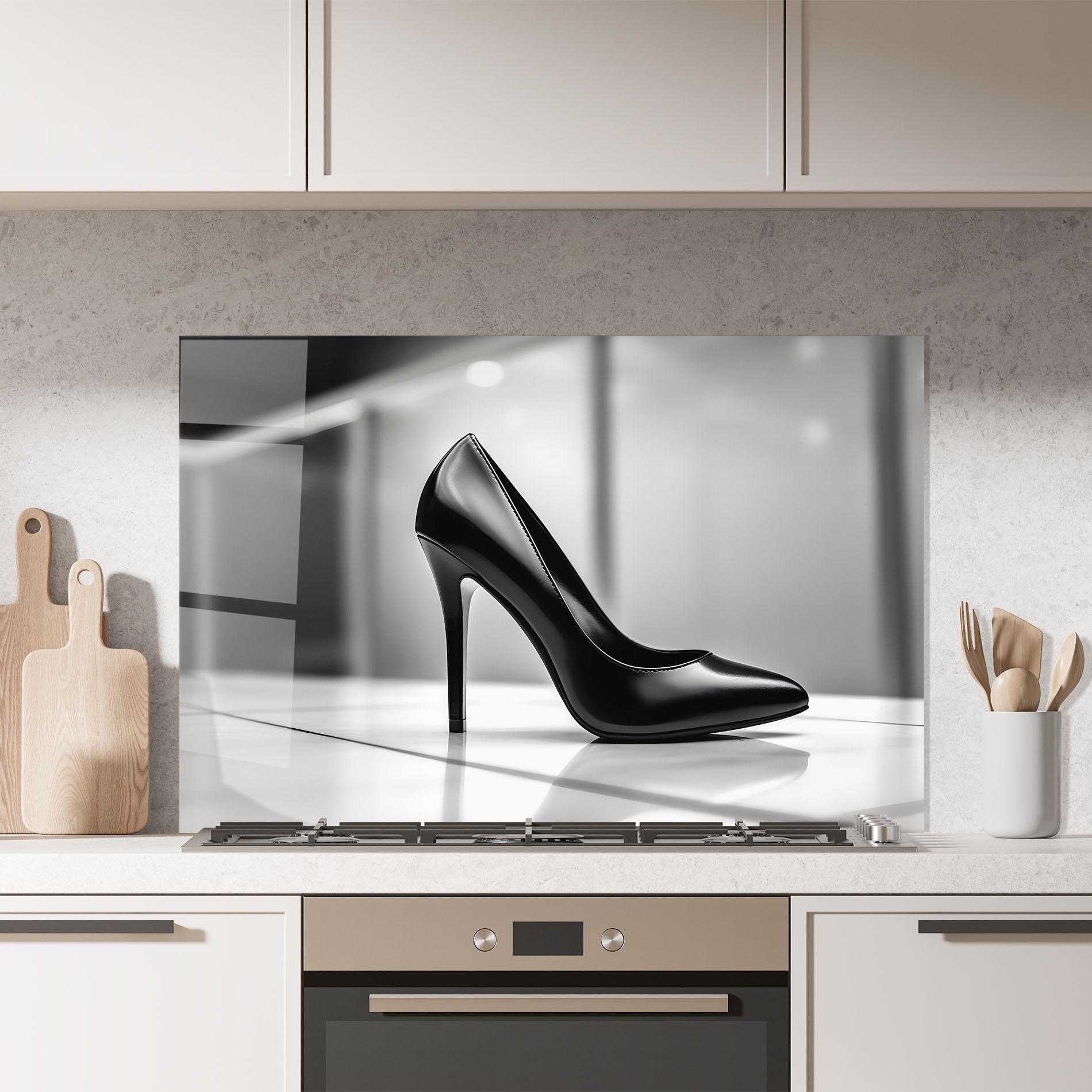 Konyhai üveg hátfal Black Unique Design mockup 7