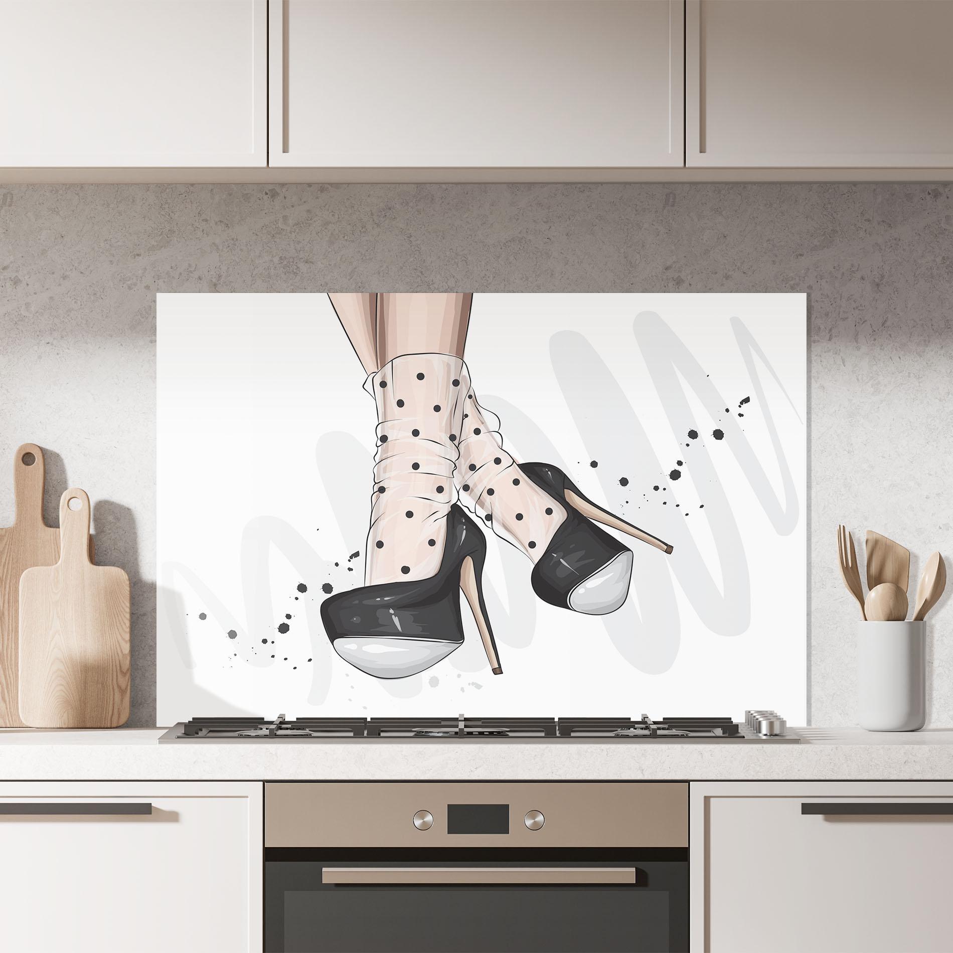 Konyhai üveg hátfal Cute Black Heels Art mockup 7