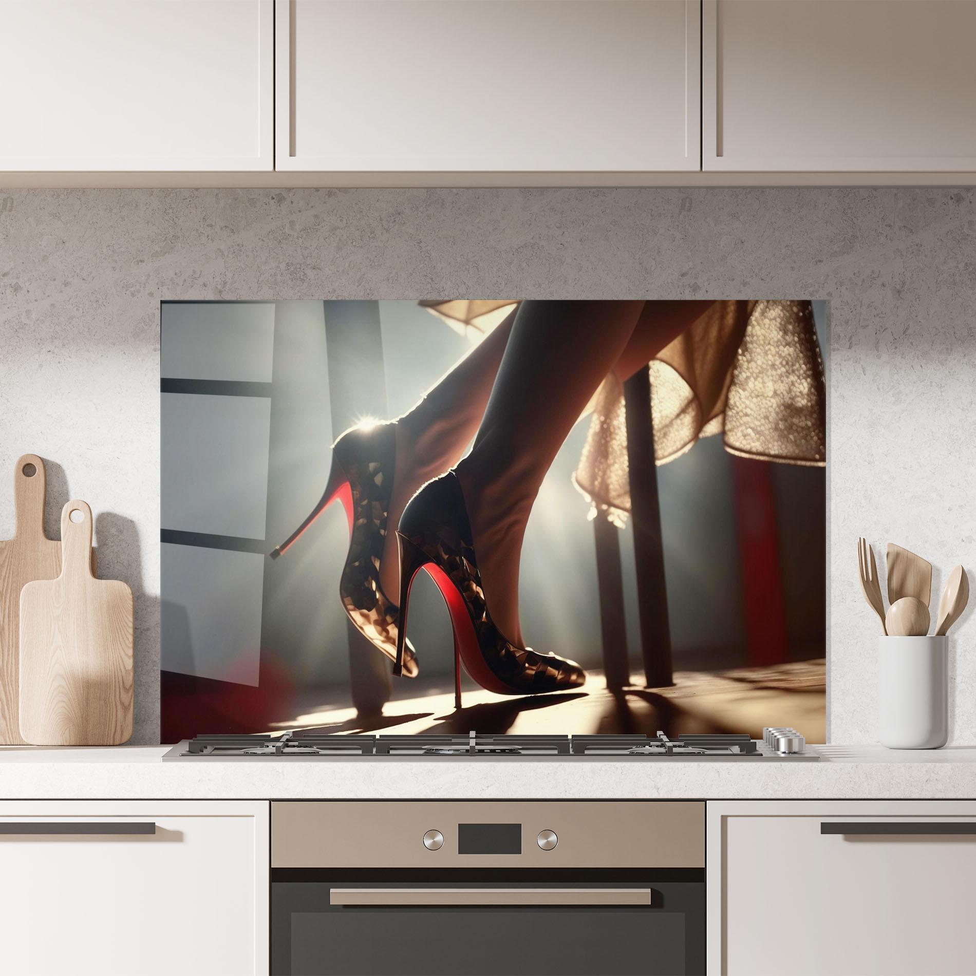 Konyhai üveg hátfal Heels In The Sun mockup 7