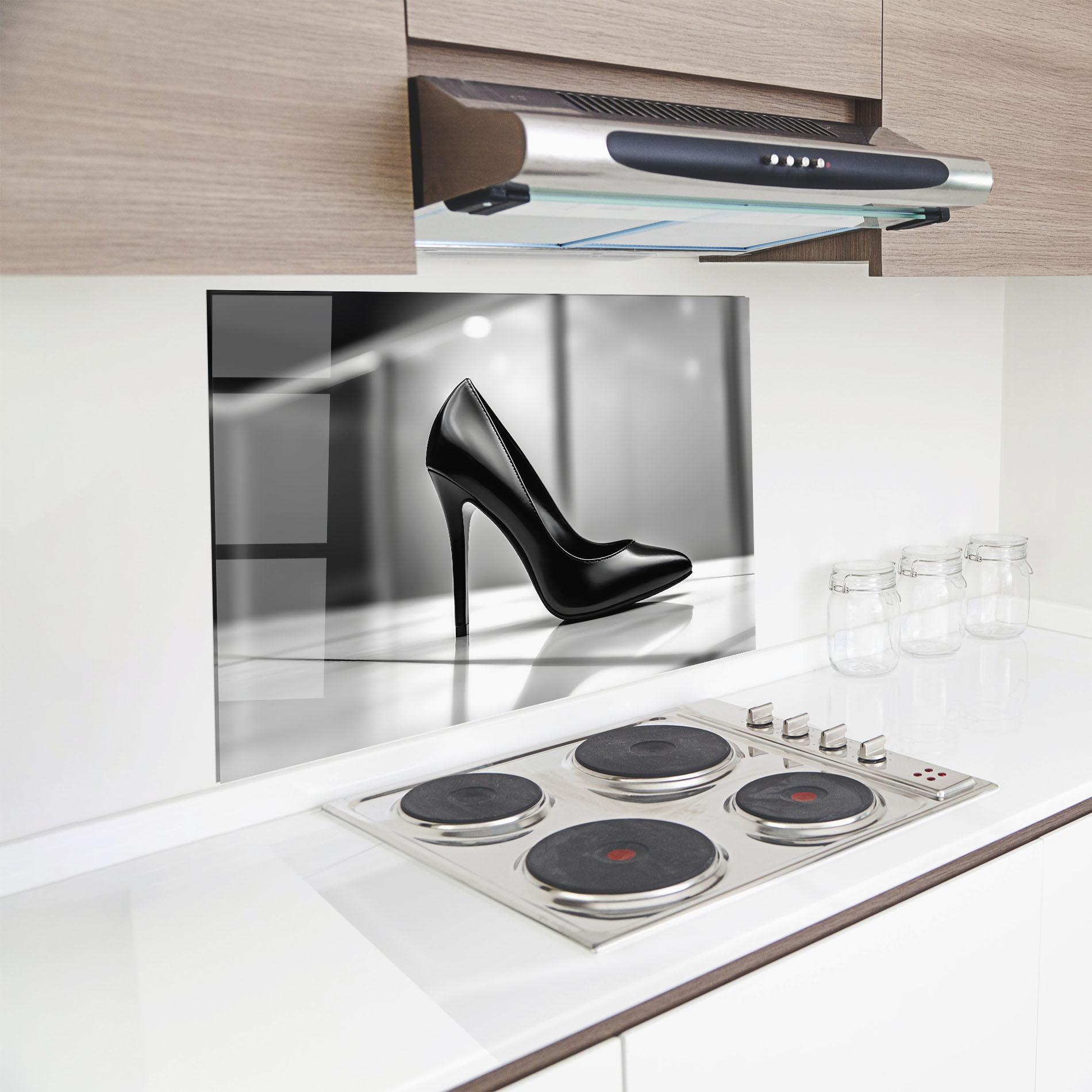 Konyhai üveg hátfal Black Unique Design mockup 8