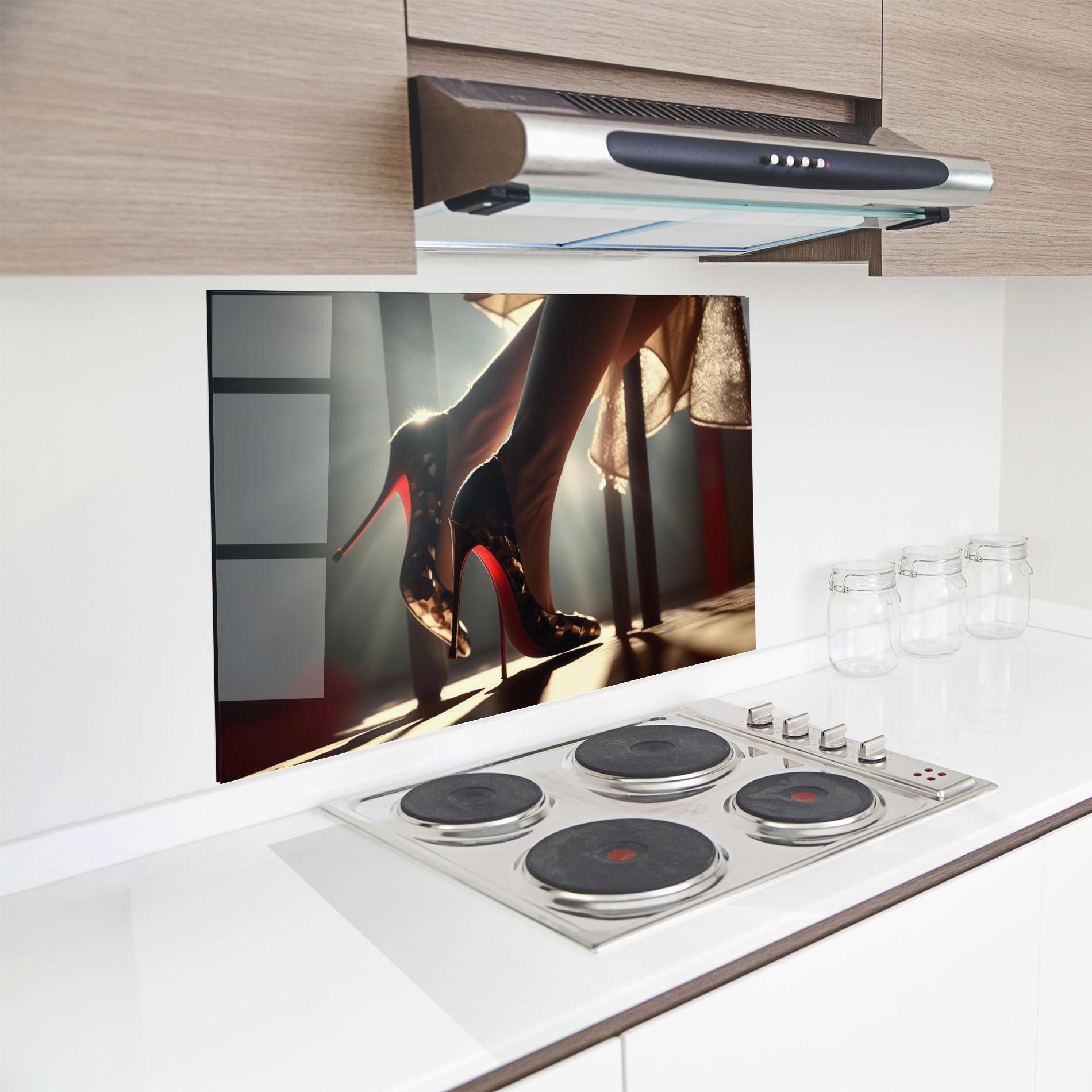 Konyhai üveg hátfal Heels In The Sun mockup 8