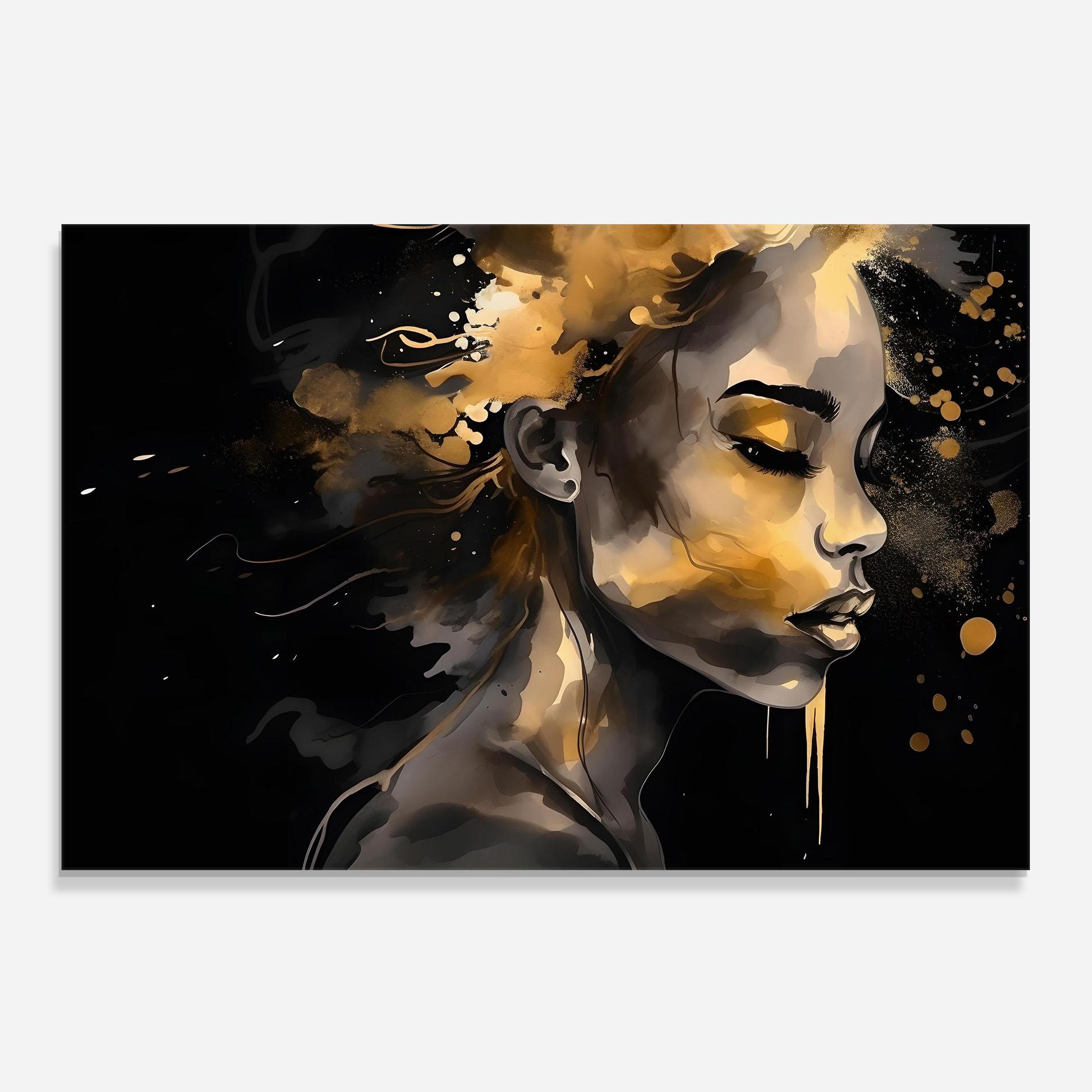 Konyhai üveg hátfal Gold Stylish Modern mockup 0