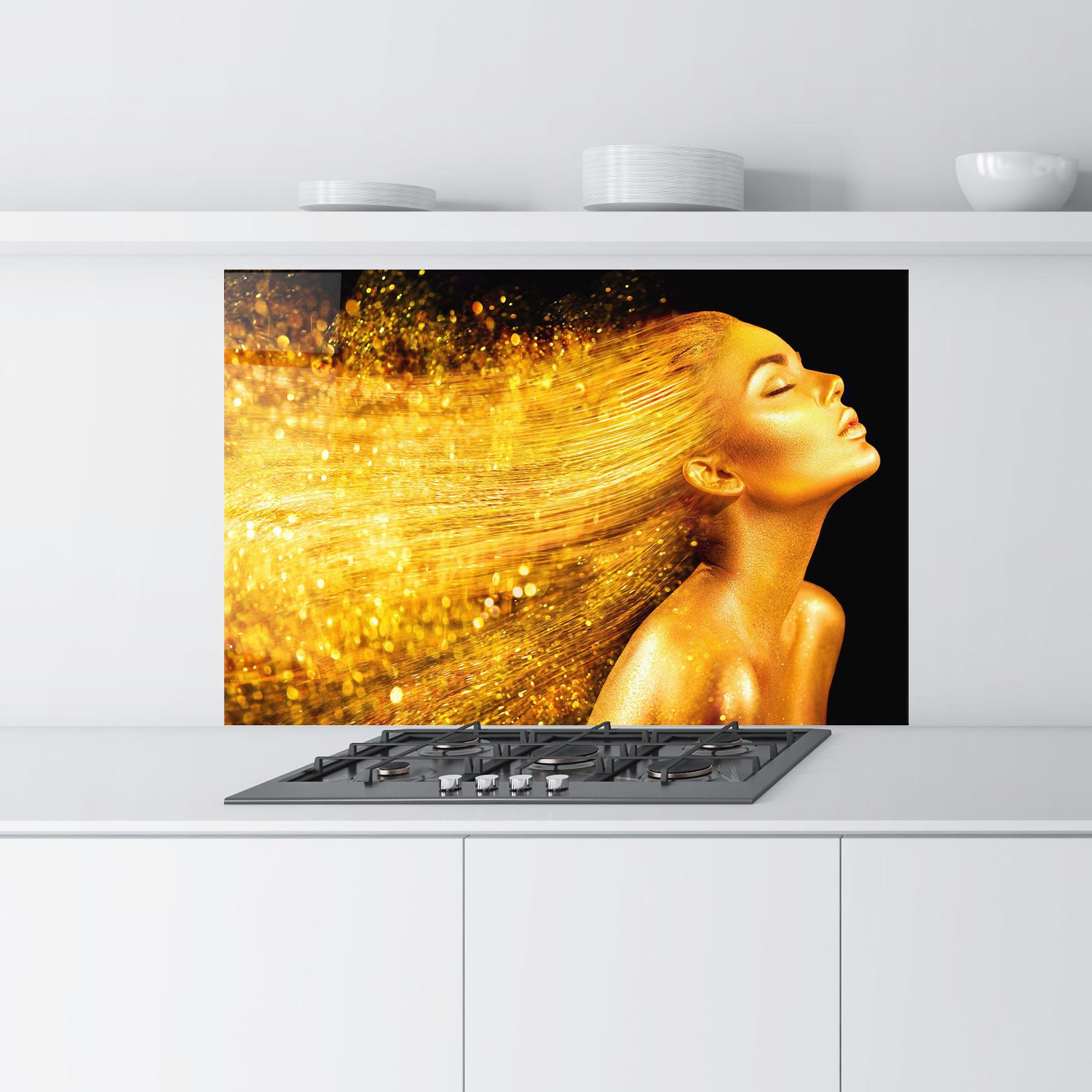Konyhai üveg hátfal Golden Girl mockup 9