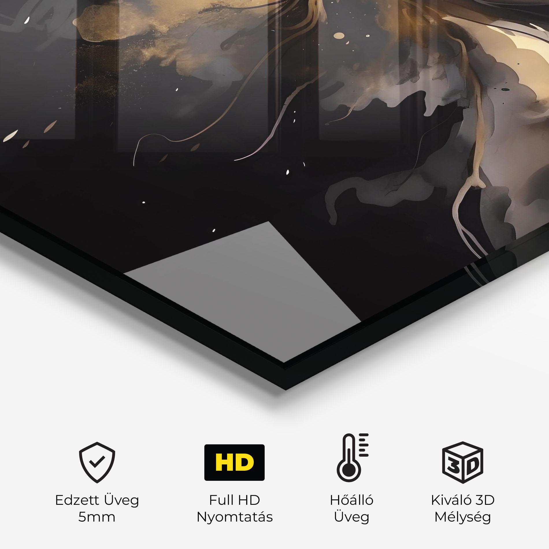 Konyhai üveg hátfal Gold Stylish Modern mockup 2