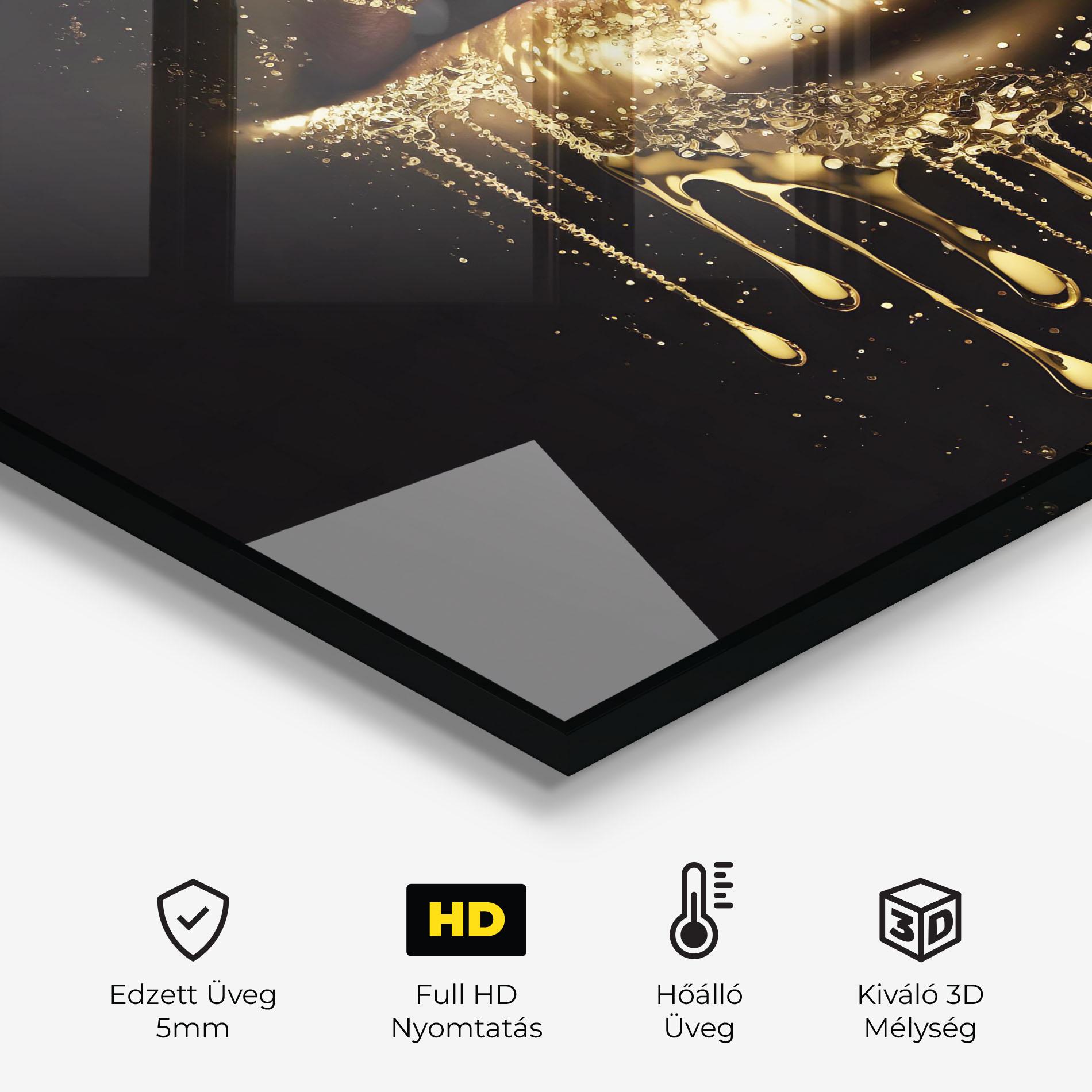 Konyhai üveg hátfal Golden Luxury Lips mockup 2