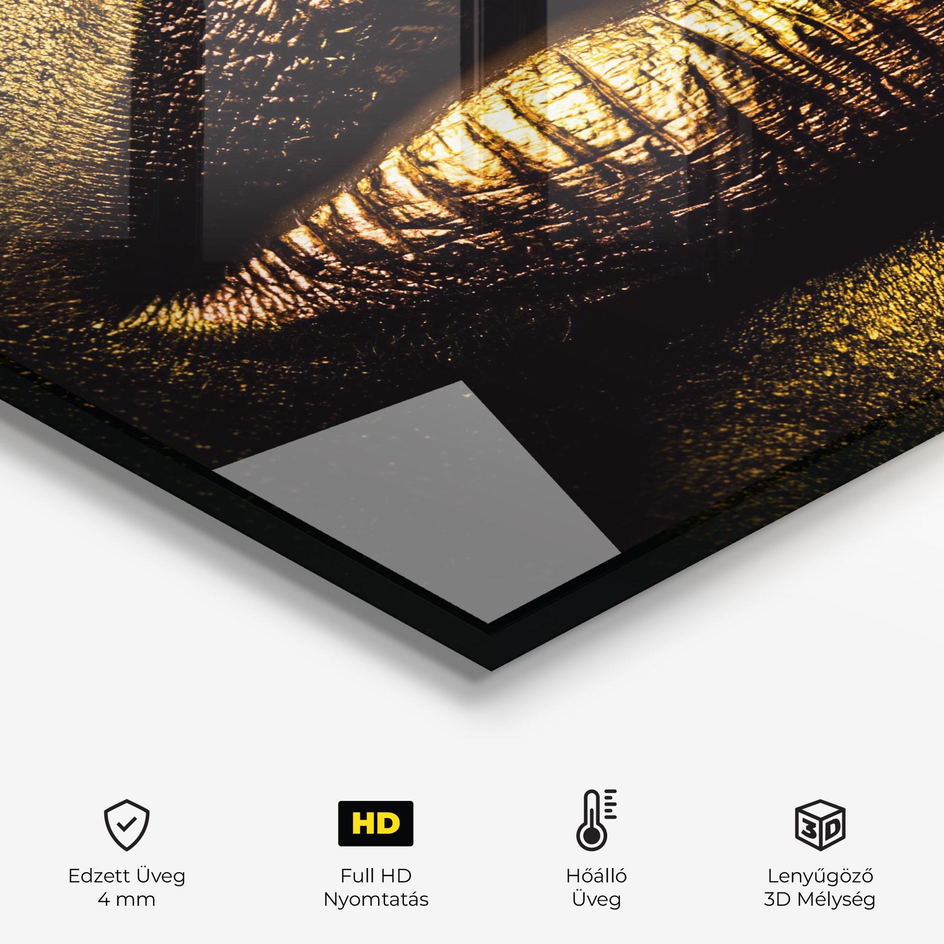 Konyhai üveg hátfal Gold Metal Lips mockup 2