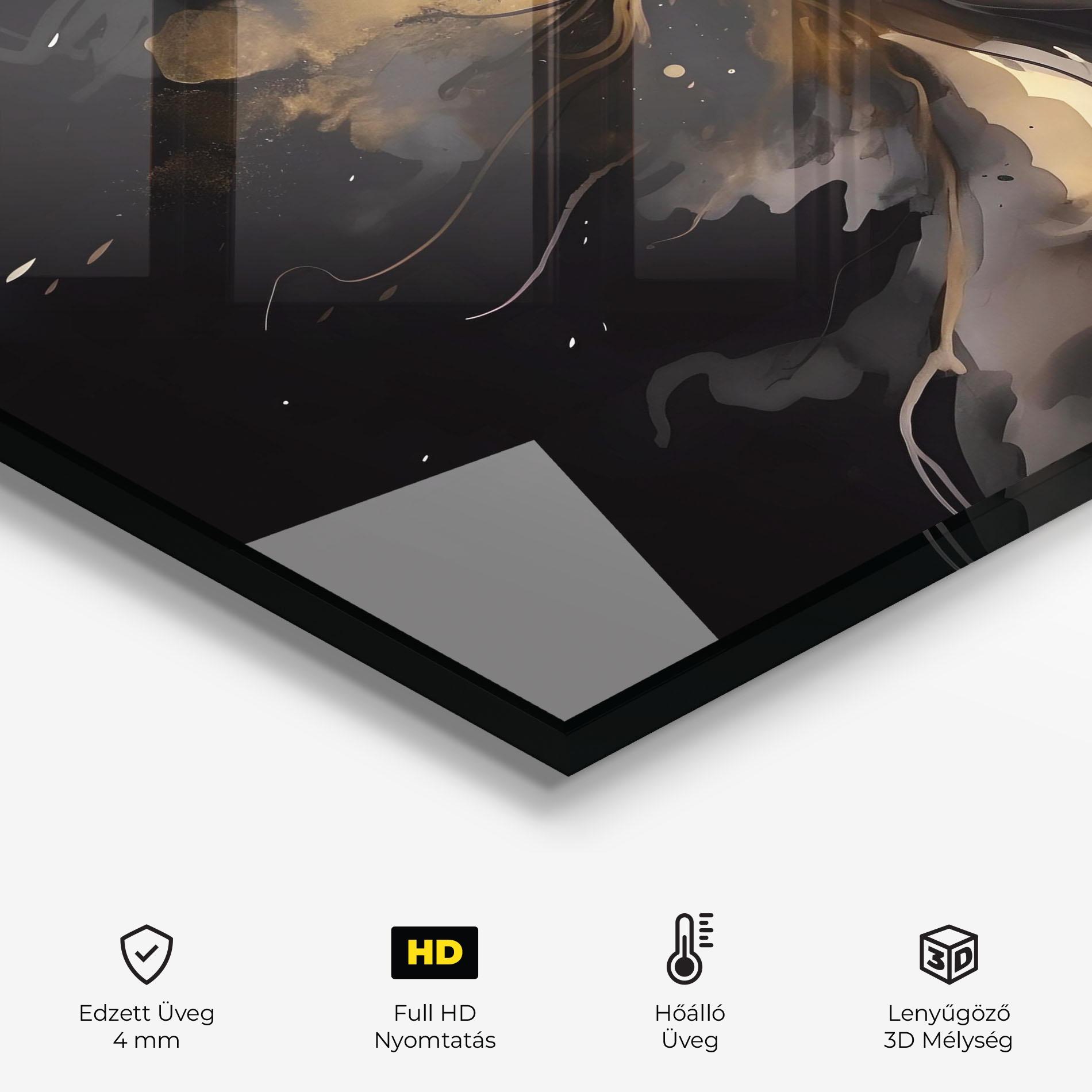 Konyhai üveg hátfal Gold Stylish Modern mockup 2