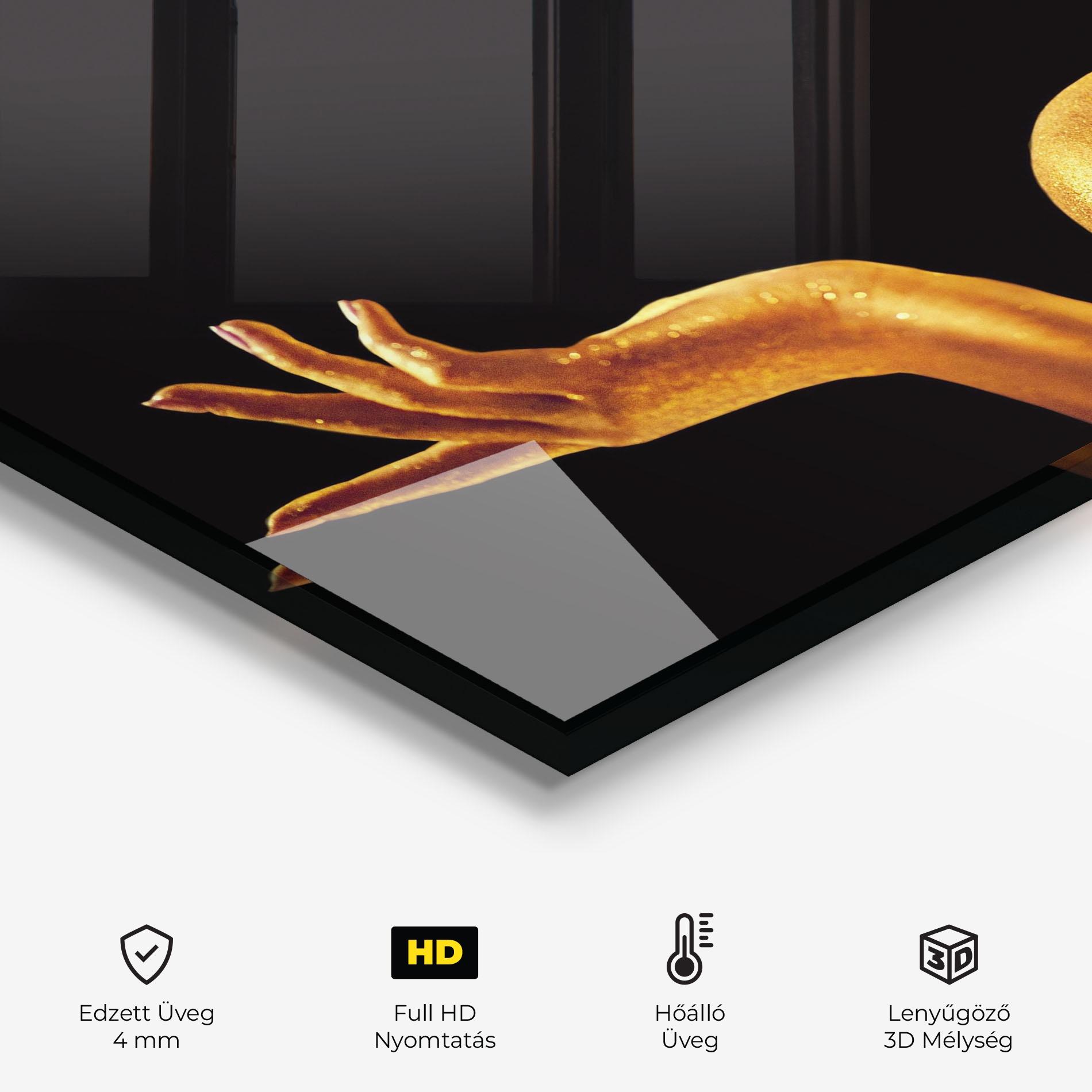 Konyhai üveg hátfal Golden Glamour mockup 2