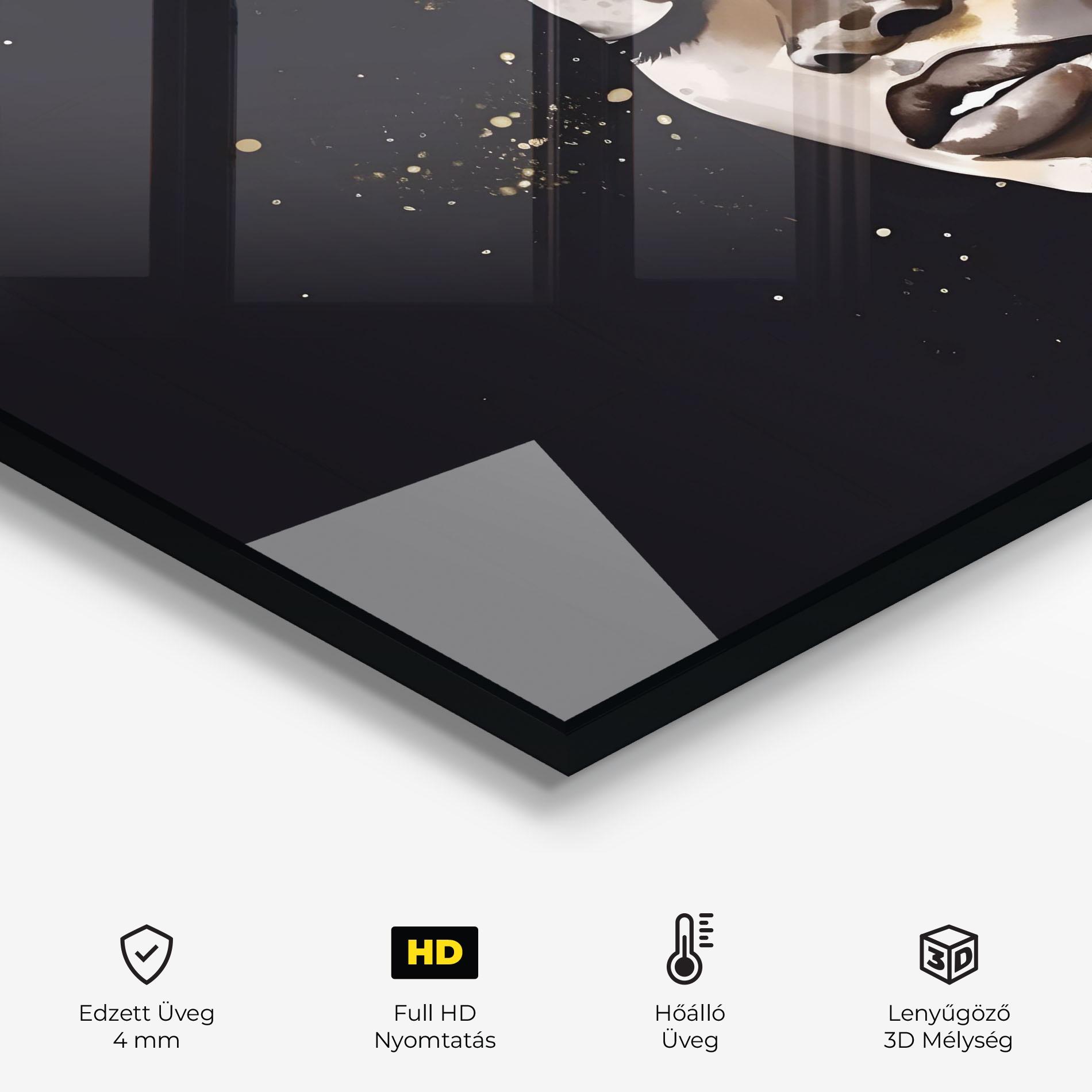 Konyhai üveg hátfal Stylish Gold African mockup 2