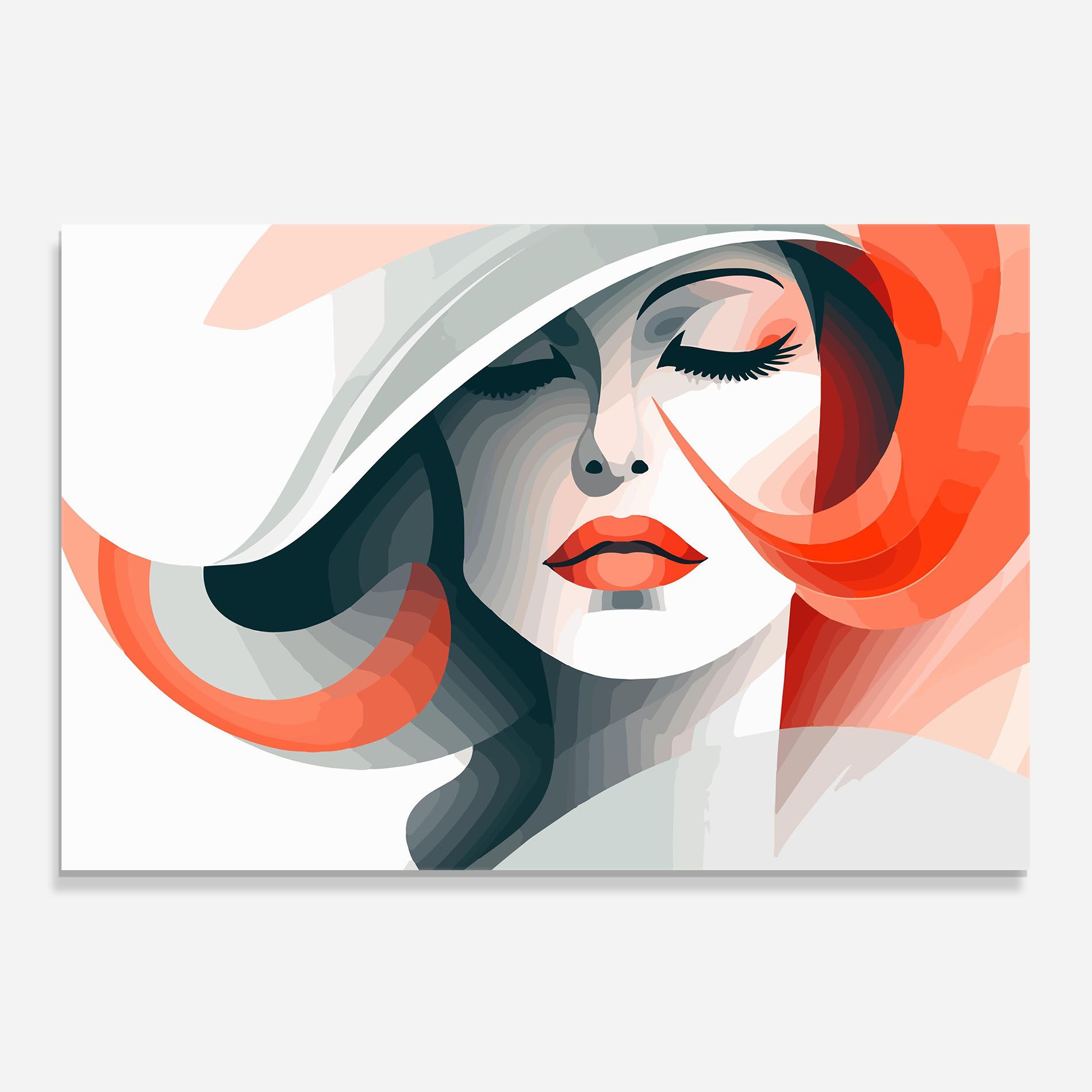 Red Abstract Hair mockup 0