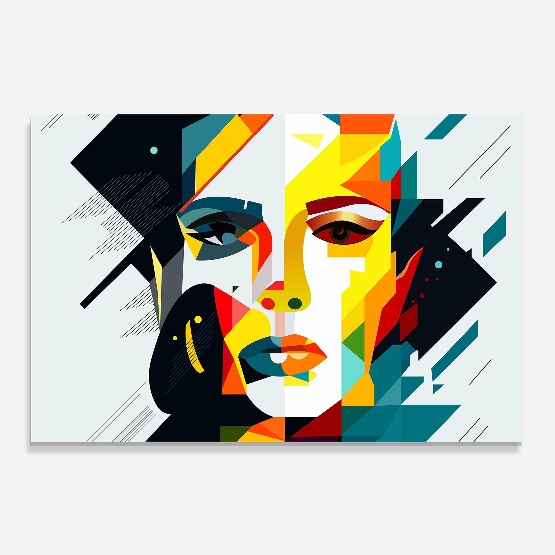 Konyhai üveg hátfal Red Eye Woman mockup 0