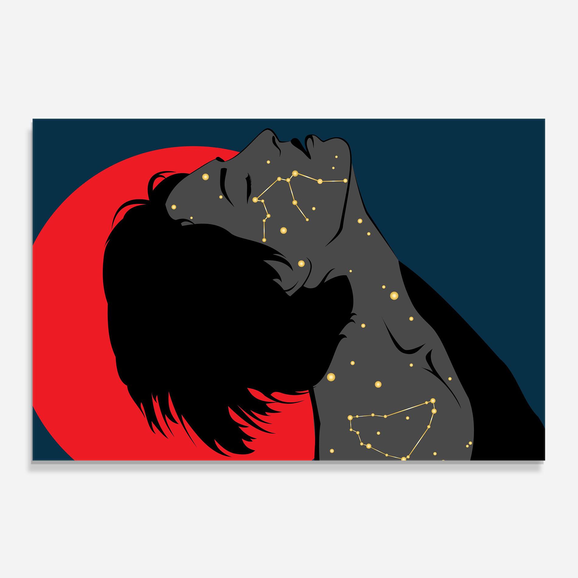 Konyhai üveg hátfal Woman Galaxy mockup 0